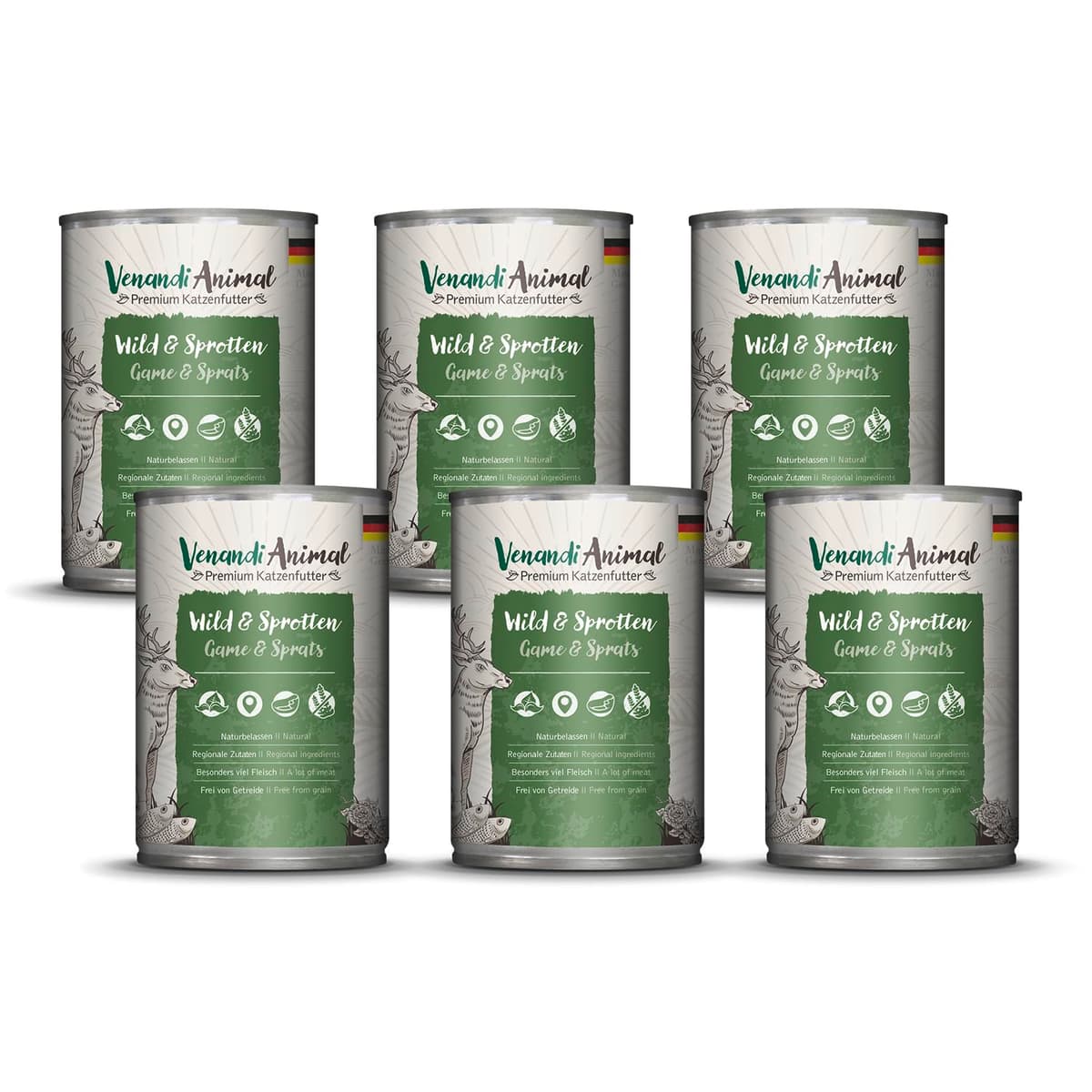 Venandi Animal Premium Cat Food, Horse as Monoprotein, Wet Food, Grain-Free and Natural, Pack of 6 (6 x 200 g) — view 36