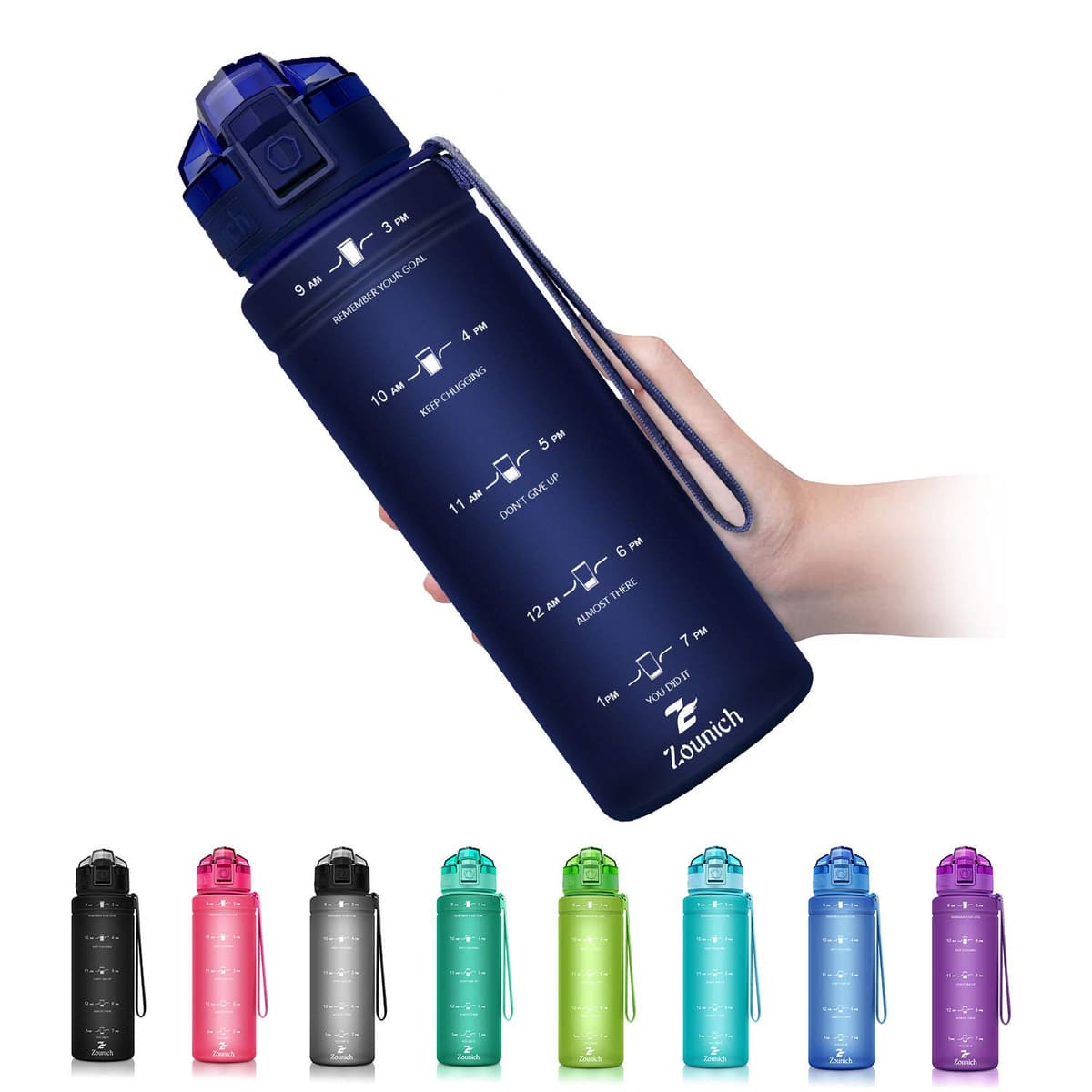 ZOUNICH Botella Agua Deporte, Botella Agua Niños sin BPA Reutilizable Plástico Tritan - 500 ml / 700 ml / 1 l, Cantimploras para Te con Filtro, para Infantil, Gimnasio, Bicicleta — view 35