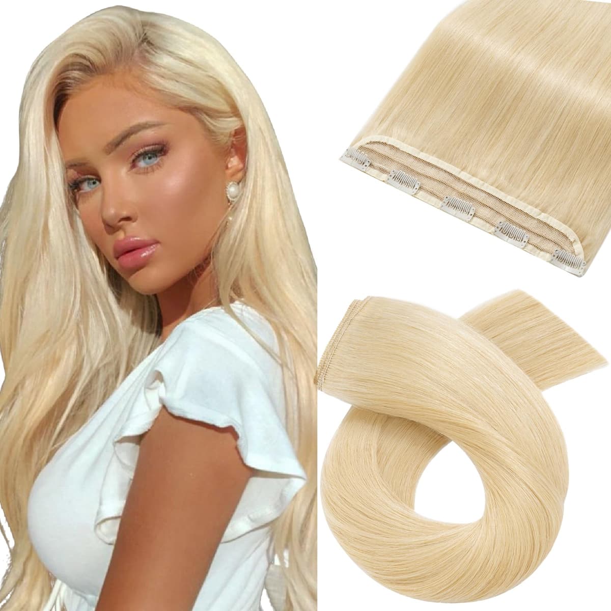 Silk-co 10inch Hair Extensions Clip in Hair Extension Human Hair #04 Medium Brown -Basic Thickness-Thin Weft- 8 Pieces Real Remy Straight Hair Extensions[50g] — view 238