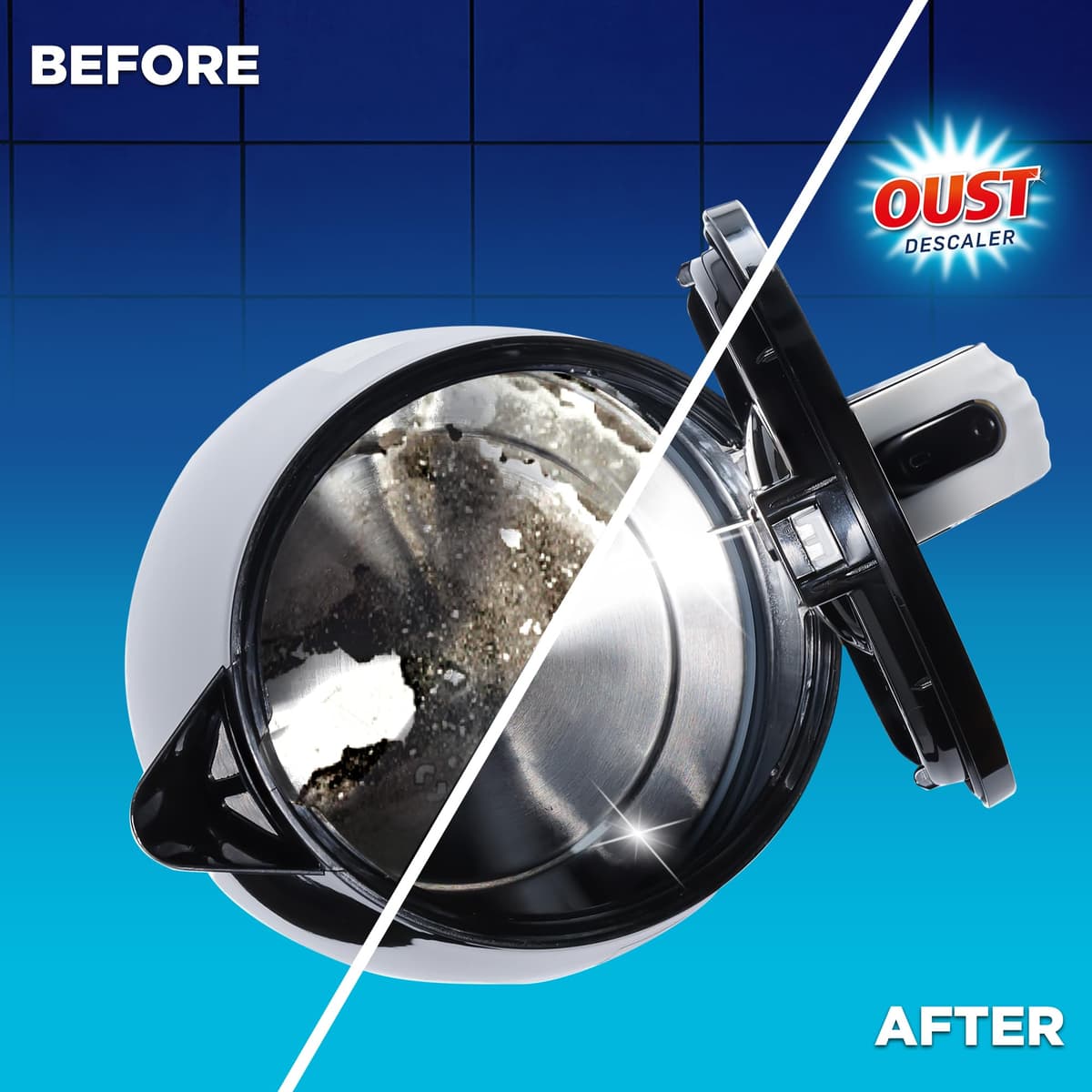 Oust Powerful All Purpose Descaler, New Formula, Limescale Remover – Optimal for Kettles, Coffee Machines, Irons and Shower Heads, 3 pack, unscented — view 4