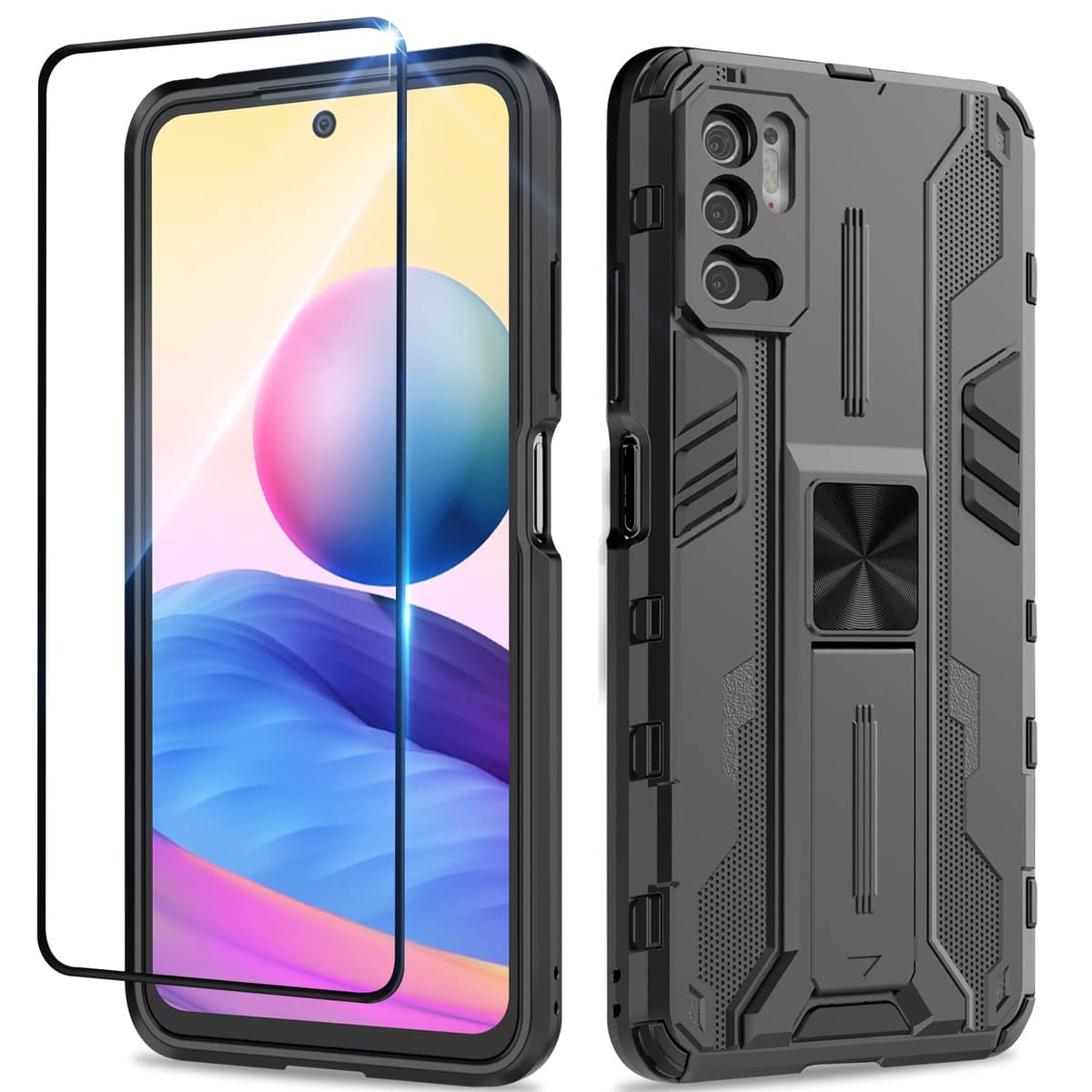 Funda para CMF Phone 2 Pro, Carcasa Antigolpes con Soporte anular metálico, Case Protectora de Grado Militar, Negro — view 946