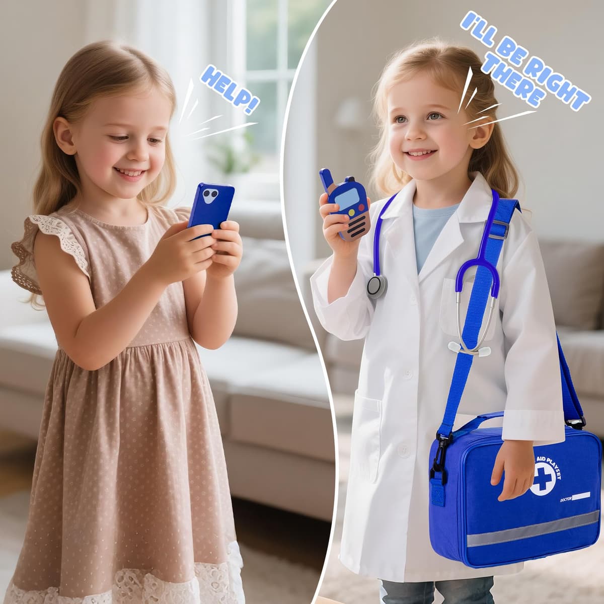 EFO SHM Medical Case Toy with Real Stethoscope, Children's Medical Kit Medicine Kit Toys Children, Gift Game Doctor Children 3+ Years — view 2