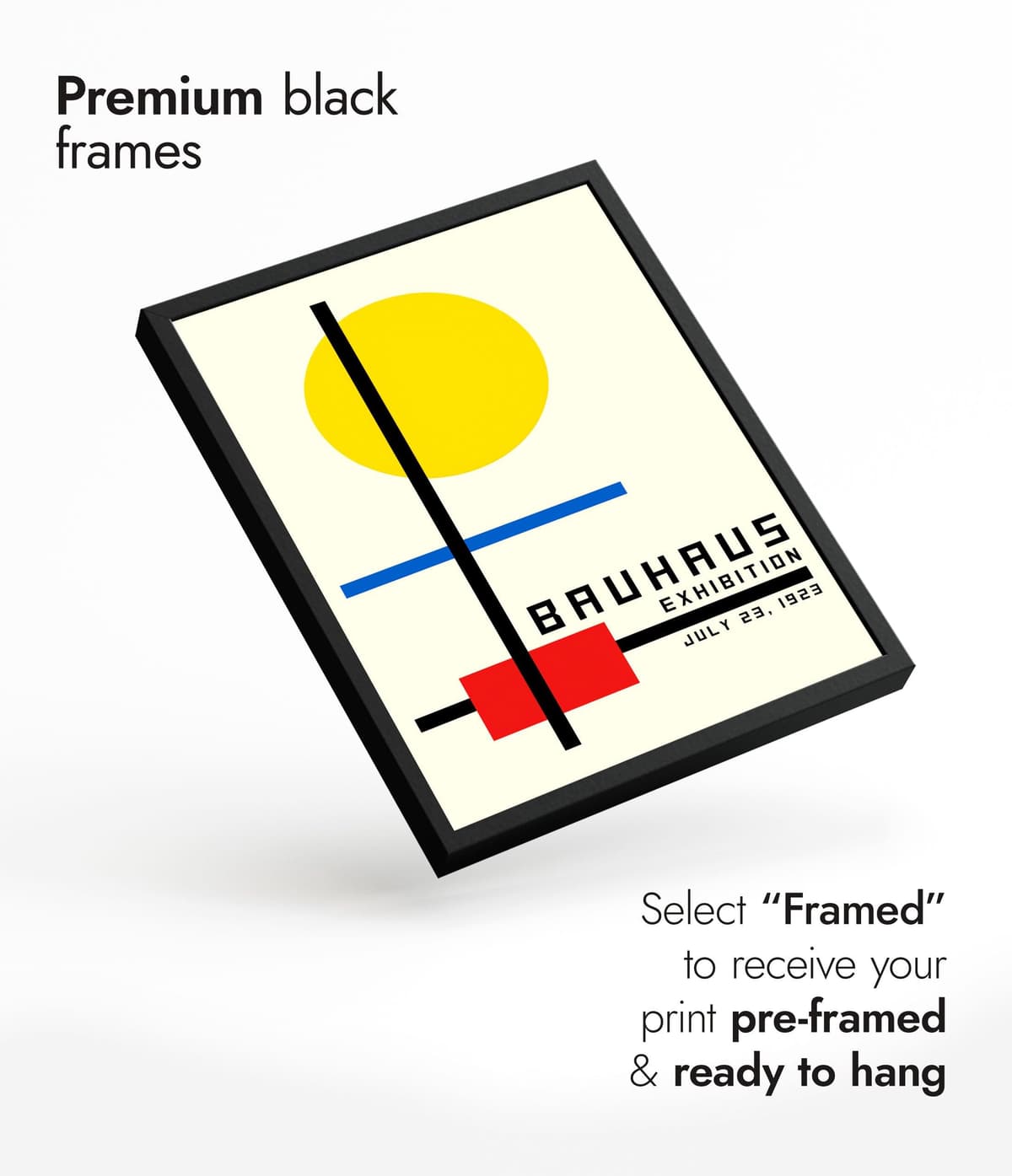 Bauhaus Circle & Lines Poster, Bauhaus Print, Framed Abstract Art, Mid-Century Wall Art, Modern Home Decor, Gift Idea, Archival Matte, A2 (Print Only) - 59.4x42cm — view 4
