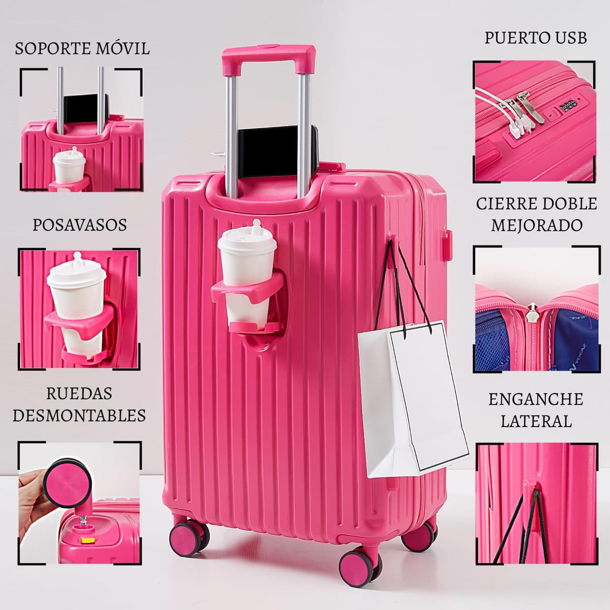 Maleta de Viaje Grande 76x50x32 cm Rígida ABS + PC con Cerradura TSA – Ideal para Facturación 23 kg, Ruedas Giratorias 360º Silenciosas — view 26