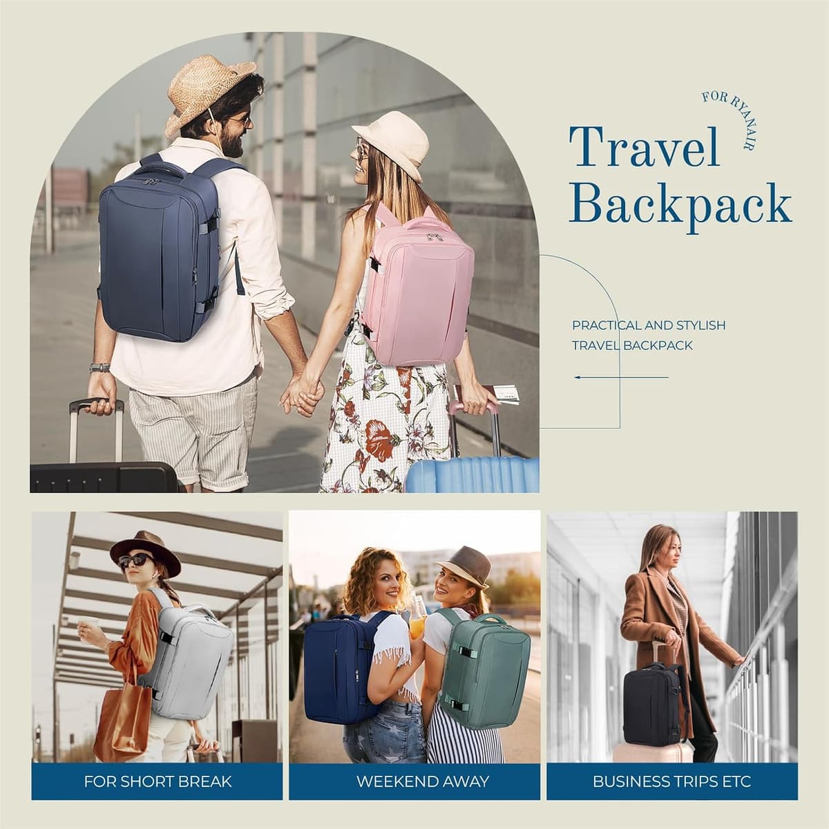 Lossga Mochila Viaje Cabina Avion 40x20x25 para Ryanair Travel Backpack Mochila Maleta Equipaje de Mano Mochilas Viagem Bolsa — view 8