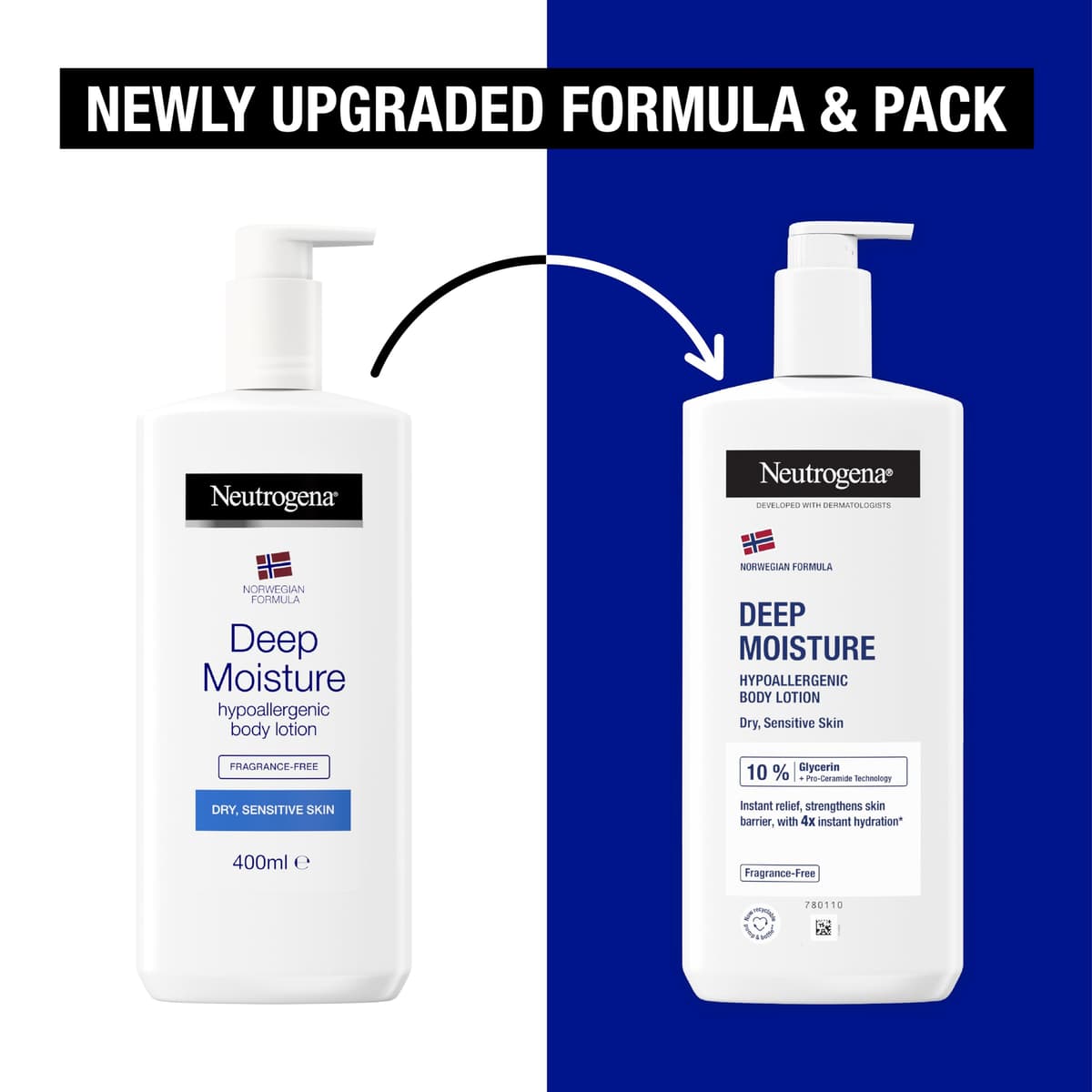 Neutrogena Norwegian Formula Deep Moisture Body Lotion, 400 ml, Fragrance-Free — view 2