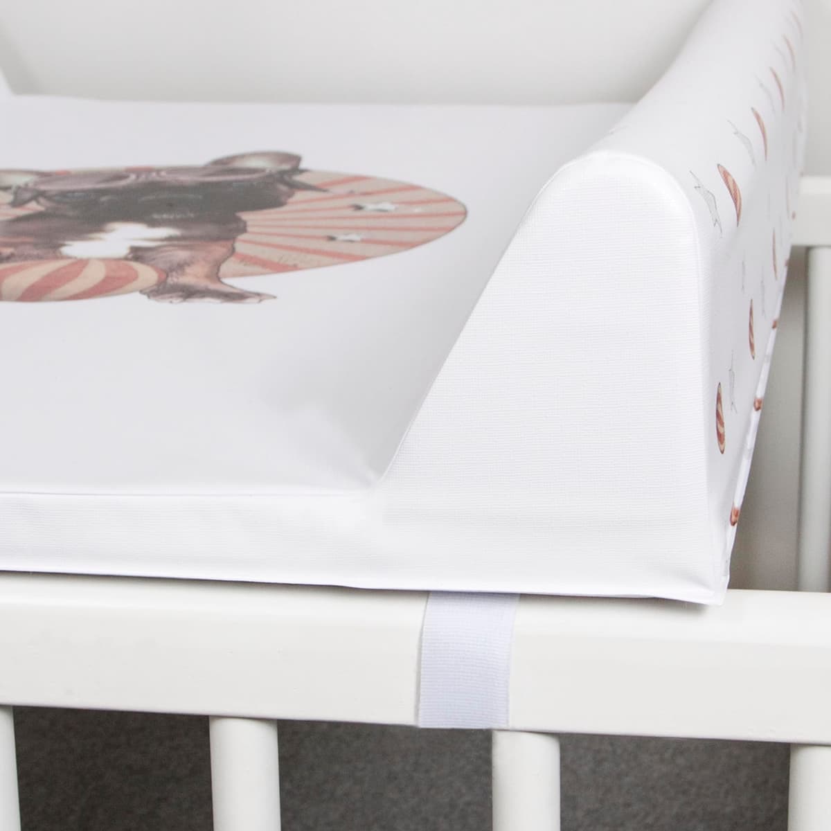 Ceba Baby® Cambiador Bebe para Cuna - Cambiador Rígido para Bebés - 70x50 cm - 2 Cuñas - Almohadilla Cambiadora Lavable para Niñas y Niños - Certificado Öko-Tex - Giardino - 70x50 cm — view 5