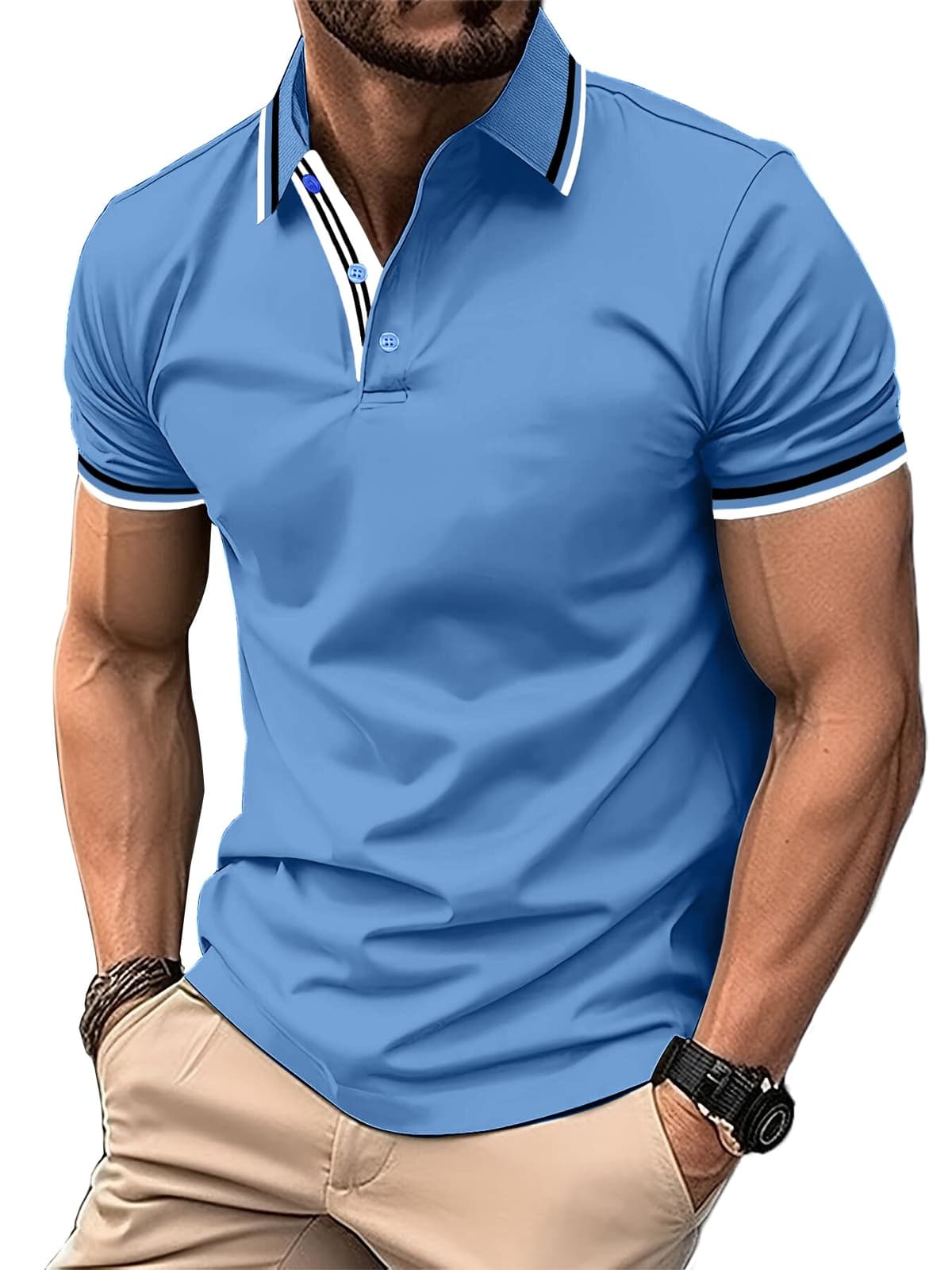 SwissWell Polo Manga Corta para Hombre Polo Shirt de Secado Rápido Polo de Golf Verano Outdoor Transpirable Camisetas — view 21