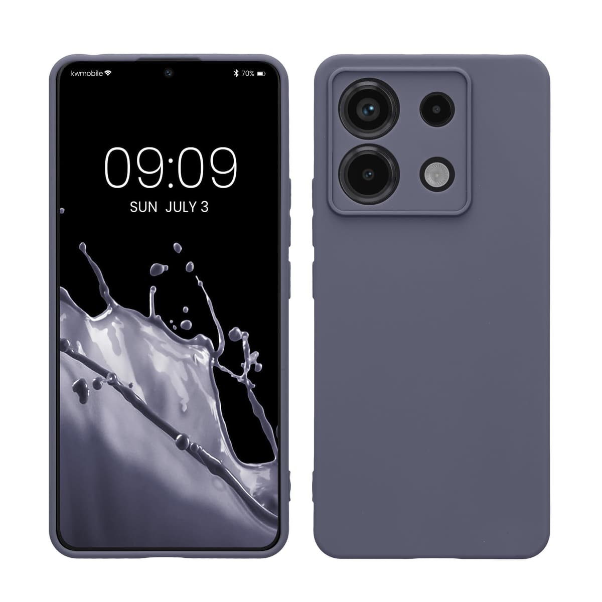 kwmobile Carcasa Compatible con Xiaomi Redmi Note 14 Pro 5G / Poco X7 Funda - Funda Ultrafina de TPU con Bordes elevados - Lavanda Metalizado — view 407