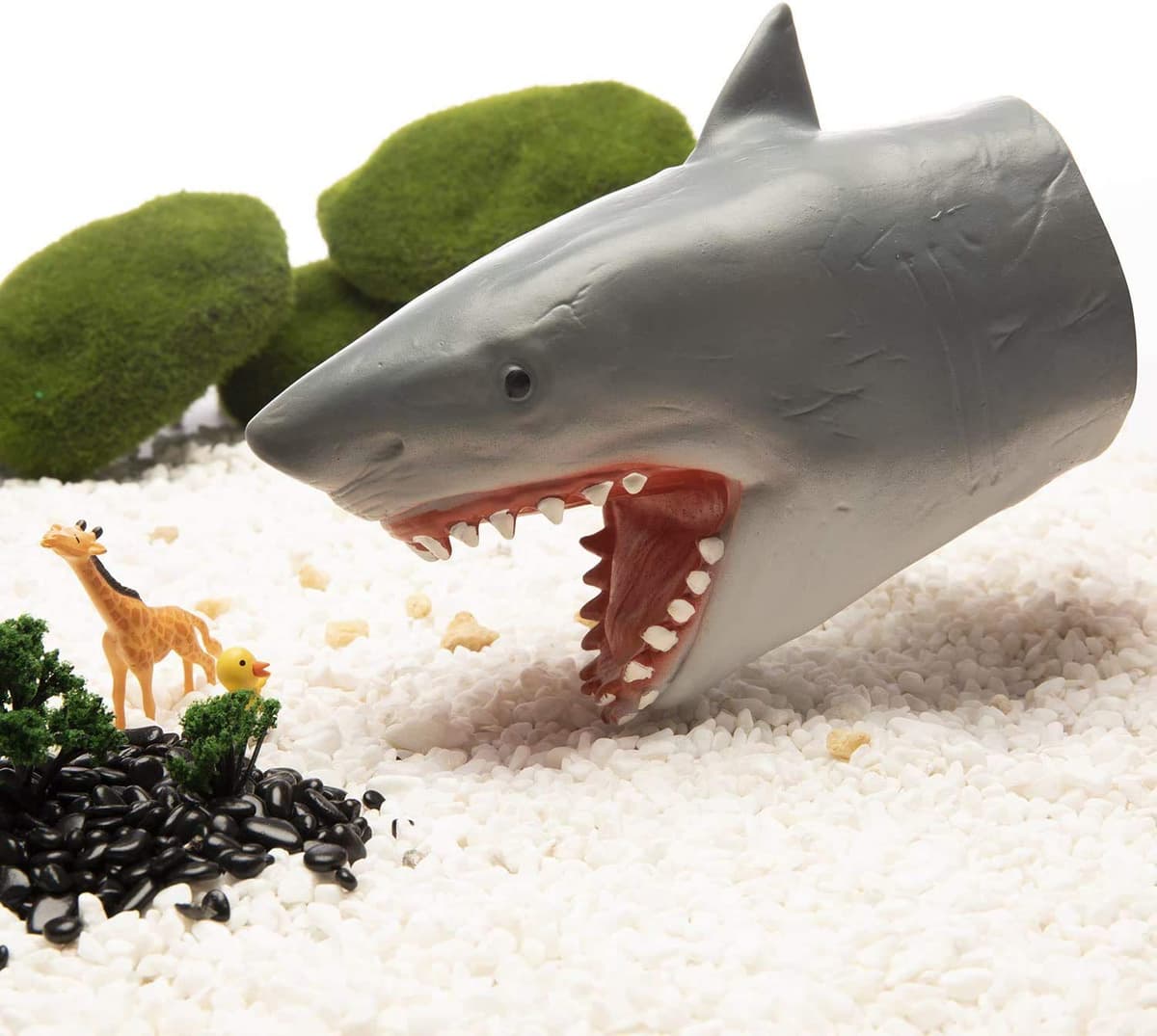 Yolococa Marioneta de Mano de Tiburón Cabeza de Animal Realista de Goma Suave Regalos Juguetes para Niños Shark Puppets — view 2
