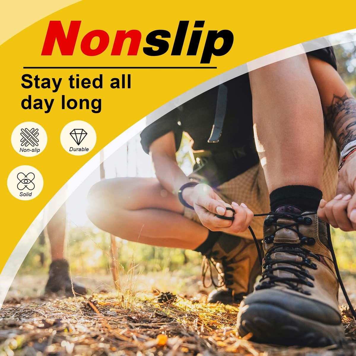 VSUDO Cordones Botas de Montaña Redondos, ø4 mm Cordones Zapatillas/Zapatos de Trabajo, Aguetas Botas para Zapatos de Militares/Seguridad/Treking para Mujer o Hombre — view 4