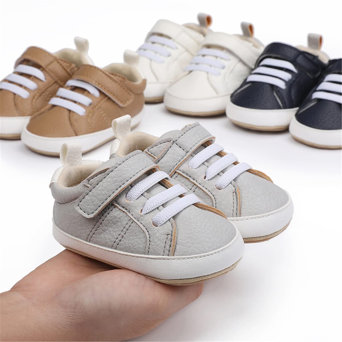 RVROVIC Baby Boys Girls Sneakers Anti-Slip Oxford Loafer Flats Infant Toddler PU Leather Soft Sole Baby Shoes — view 2