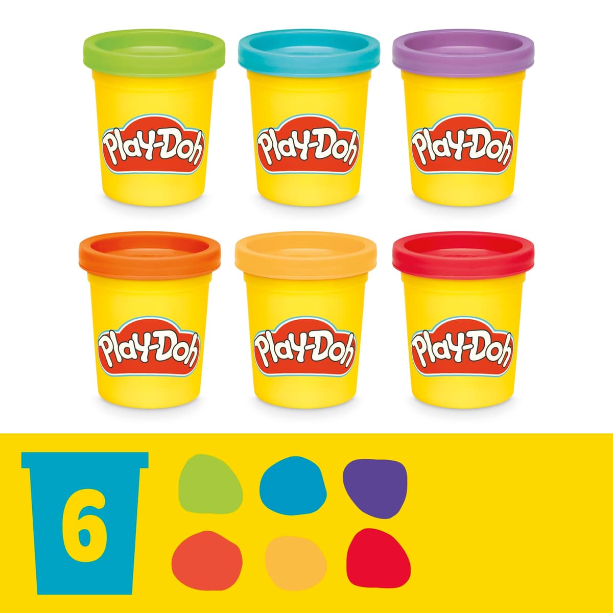 Play-Doh Hasbro, Dinosaurio, Formas y Colores, Juguetes de Arte y Manualidades, Materiales Artísticos para Niños y Niñas de 2 Años o Más, 6 Botes, Plastilina de Colores, Creatividad, Regalo — view 11