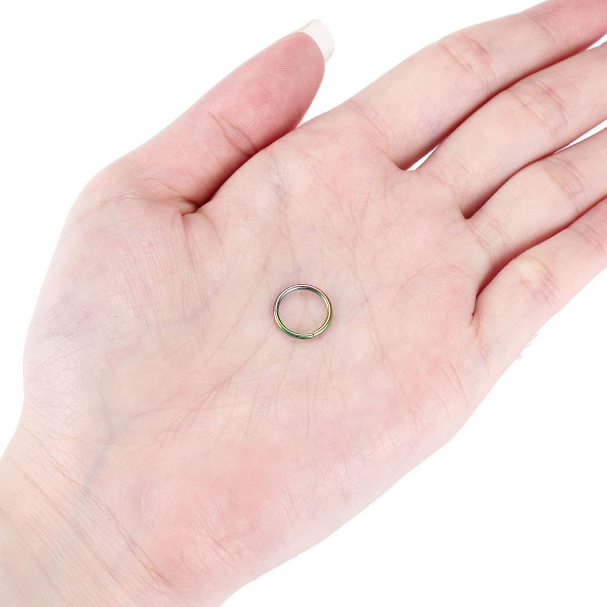 hengkaixuan 2Pcs Titanium Nose Hoop Rings Hinged Segment Clicker Rings Cartilage Helix Lip Tragus Conch Piercing Jewellery Sleeper Earrings Septum Lobe Hoop Earrings — view 2