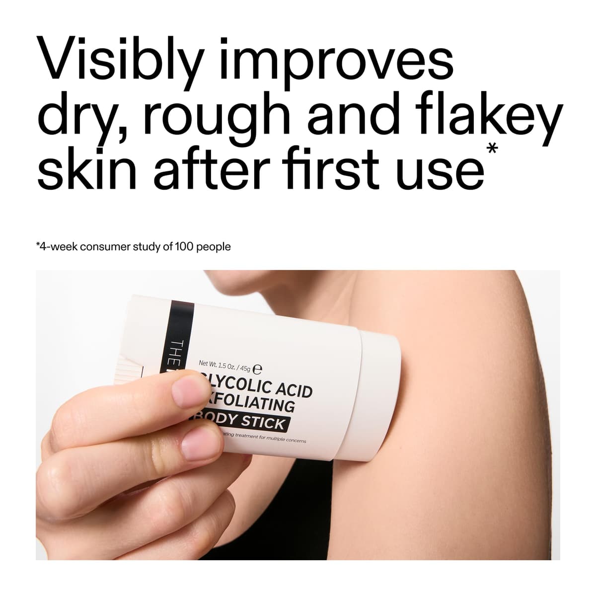 The INKEY List Glycolic Acid Exfoliating Body Stick 45g, Multiple Concerns, One Targeted Solution, Delivers Deep, Effective Exfoliation, Fragrance Free, Suitable For All Skin Types — view 3