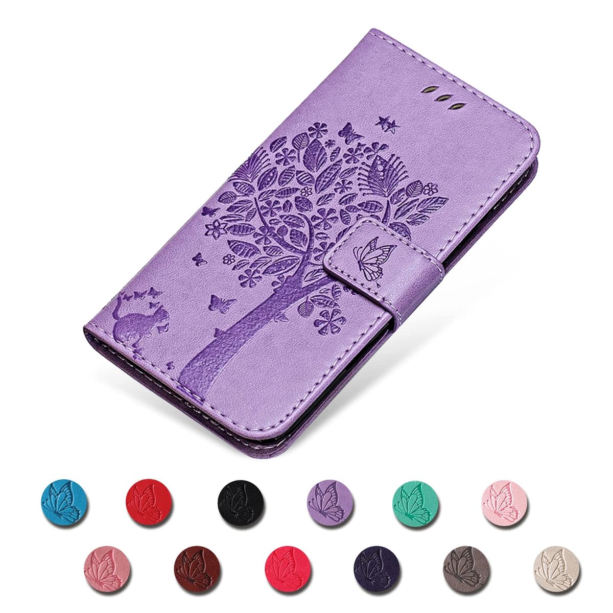 Funda para Samsung Galaxy A23 5G/4G / M13 4G / M23 5G, Funda Tapa Libro Movil de Cuero PU, Ranura para Tarjeta Plegable Billetera Carcasa para Samsung A23 / M13 4G / M23 5G (Lavanda) — view 3