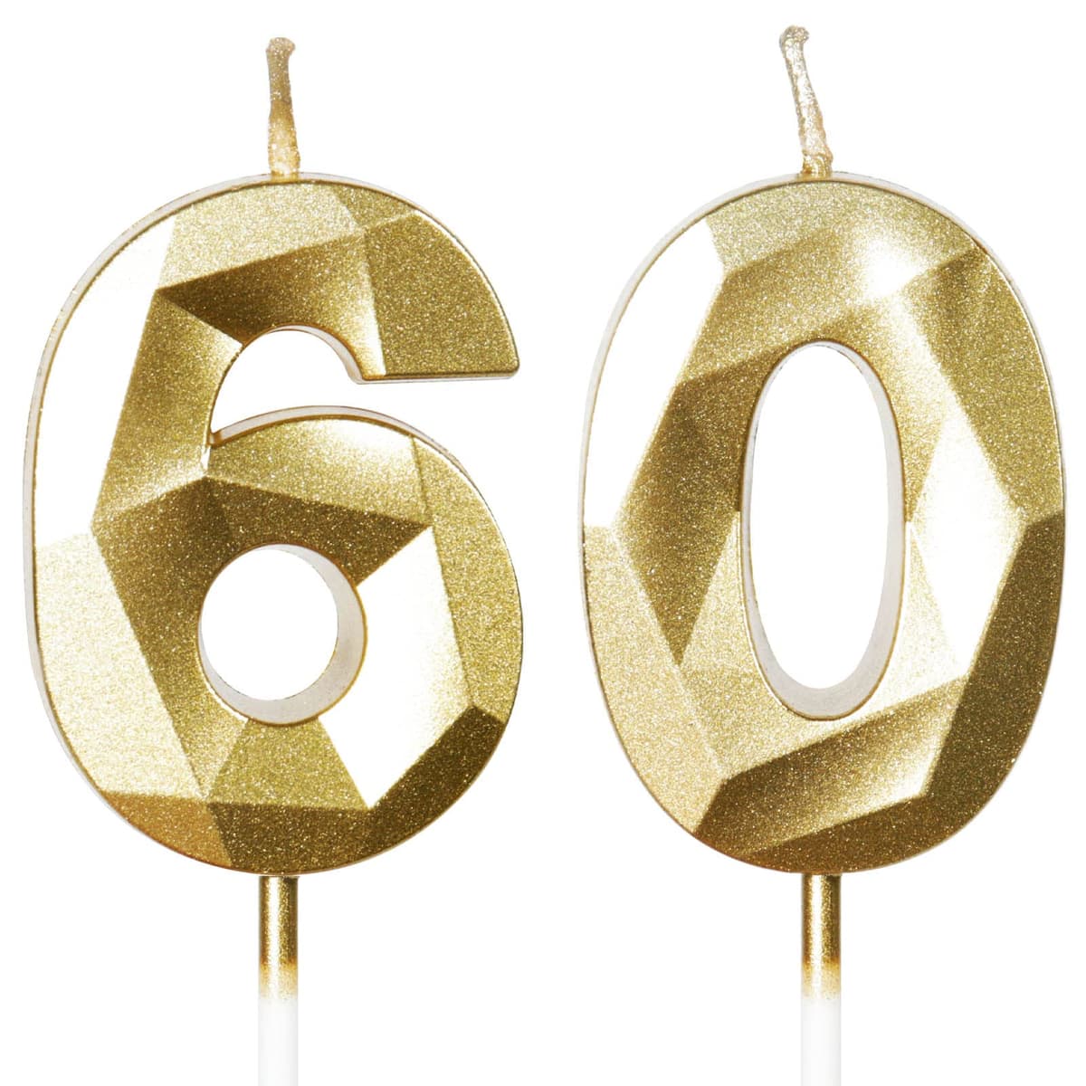 Yiran 50th Birthday Candles, Gold Number 50 Happy Birthday Candles, Cake Topper Decorations for Birthday Party, Wedding Anniversary Celebration Supply — view 166