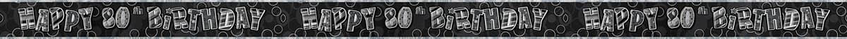 Unique Party 92068 - 9ft Foil Glitz Pink Happy 80th Birthday Banner — view 118