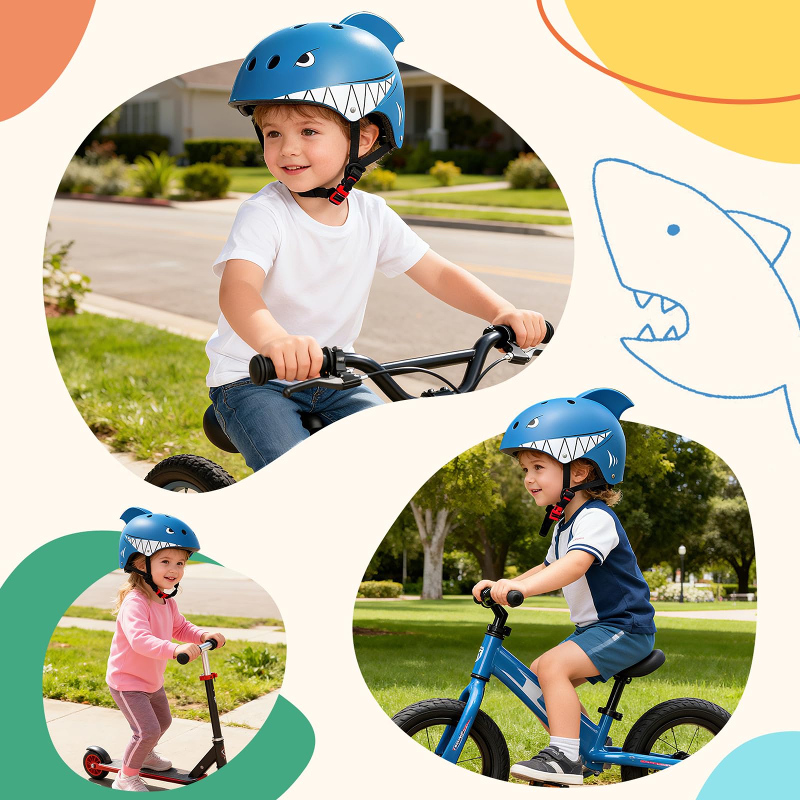 XJD Casco de Ciclismo para Niños Ajustable Casco Bicicleta Niño Casco Infantil Patinete Rollerskate de 3 a 14 Años Protecciones para Múltiples Deportes — view 43