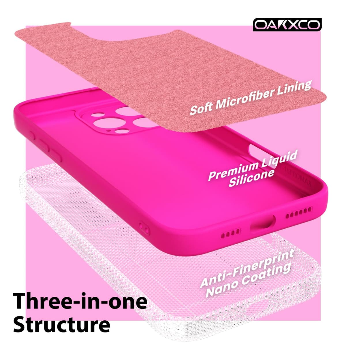 oakxco for iPhone 17 Pro Max Phone Case Liquid Silicone, Cute Thin Slim Grip Soft Rubber Gel for Women Men, Smooth Matte TPU Plain Solid Color Girly Simple Case with Camera Cover, Light Pink — view 717
