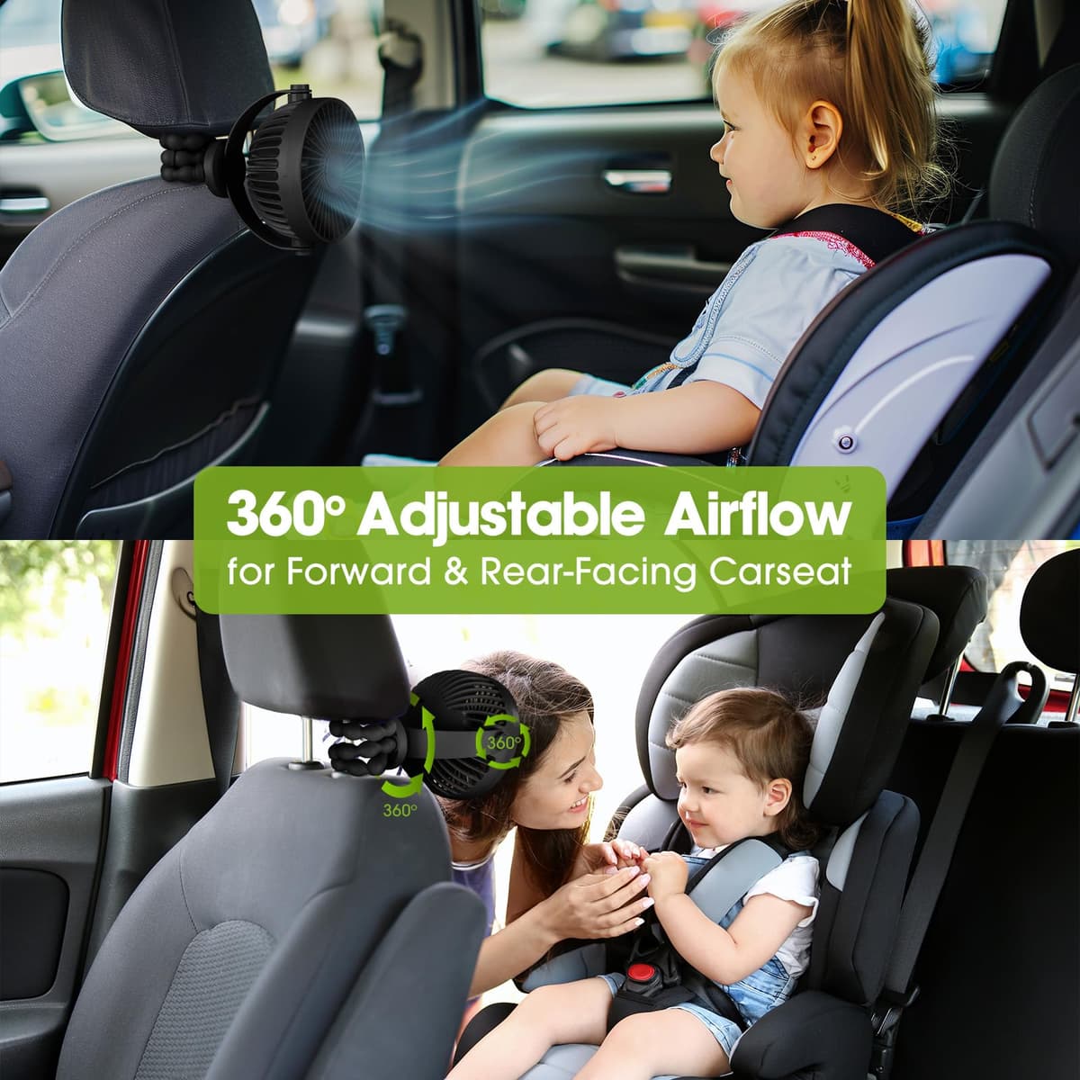 POPERFUN Portable Pram Fan,Rechargeable Stroller Fan 20H 4000mAh Clip on Fans for Infant 360° Rotate Flexible Tripod Baby Fan Handheld USB Desk Cooling Fans for Bedroom Crib Treadmill Travel Camping — view 3