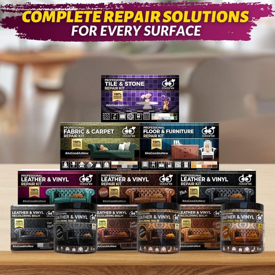 Coconix Leather & Vinyl Repair Kit | Fix Tears, Holes, Scratches, and Peeling on Leather and Vinyl Furniture, Car Seats, and Jackets | Easy Application with Customizable Colors — view 8