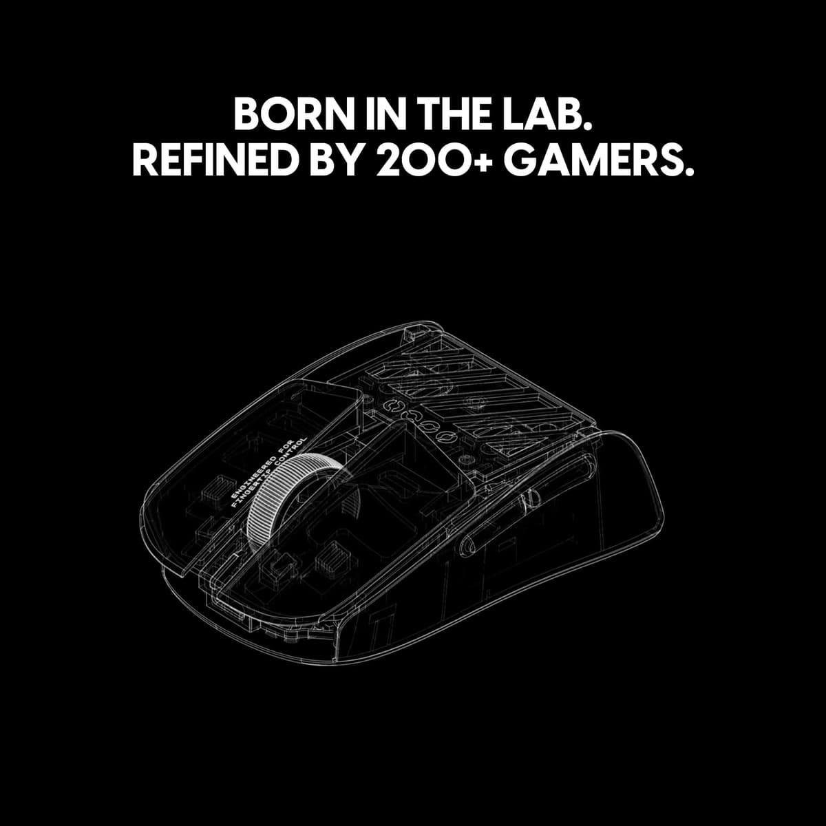 Pulsar Gaming Gears LAB X2F Wireless Fingertip Gaming Mouse, Ultra Lightweight 1.34 oz (38 g), HUANO Blue Pink Dot Switches, 32,000 DPI, 750 IPS, XS-1 Sensor, 8K Compatible (Black) — view 2