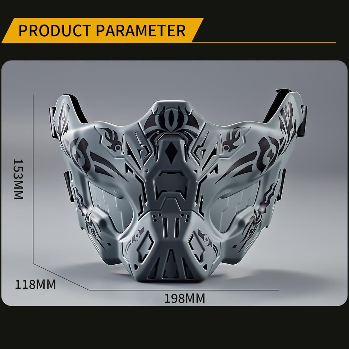 Lishuyeh Máscara de media cara para airsoft, máscara de protección táctica creativa, máscara de paintball, antiempañamiento para Halloween, cosplay, accesorios de película, paintball, CS, caza — view 3