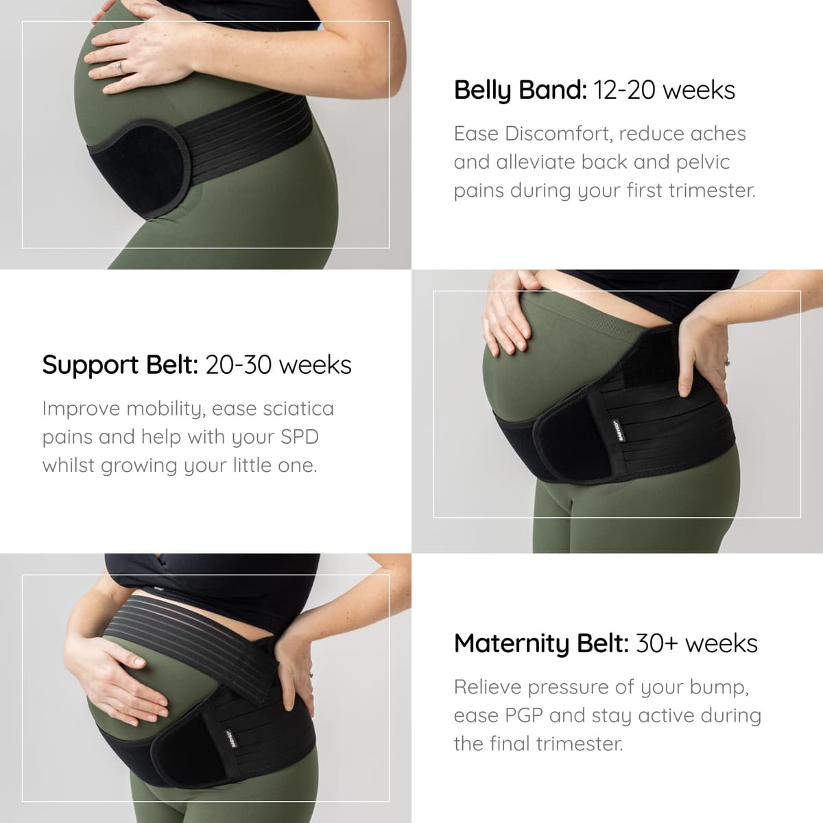 BABYGO® 4 in 1 Pregnancy Support Belt Maternity & Postpartum Band - Relieve Back, Pelvic, Hip Pain, SPD & PGP >> inc 40 Page Pregnancy Book for Birth Preparation, Labour & Recovery L Black — view 5