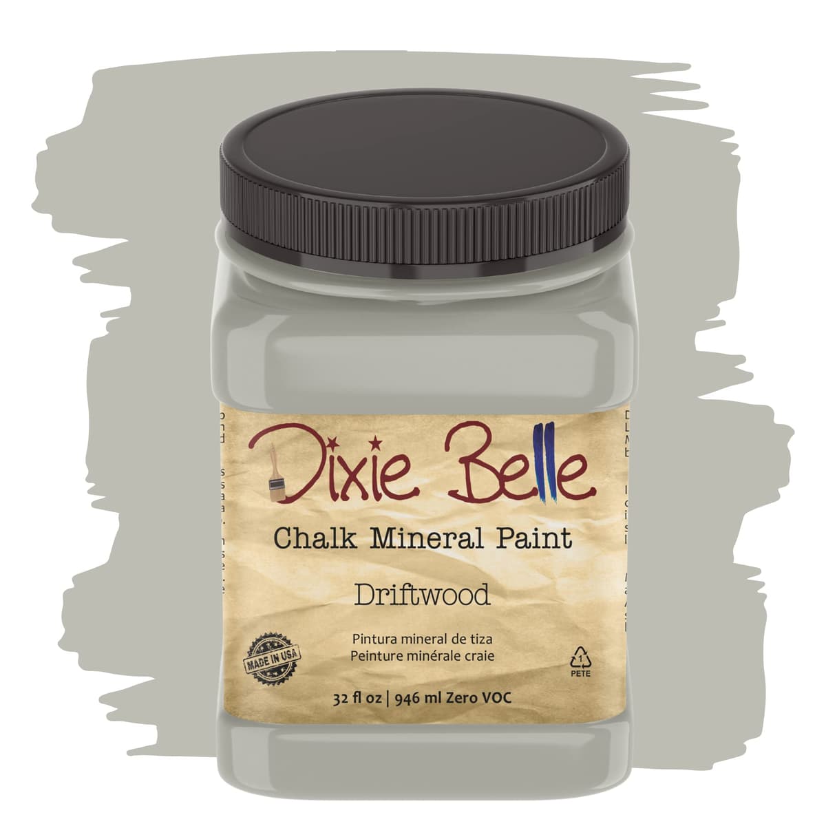 Dixie Belle Paint Company Chalk Finish Furniture Paint - Caviar (32oz) - Matte Black Chic Chalk Mineral DIY Furniture Paint — view 241