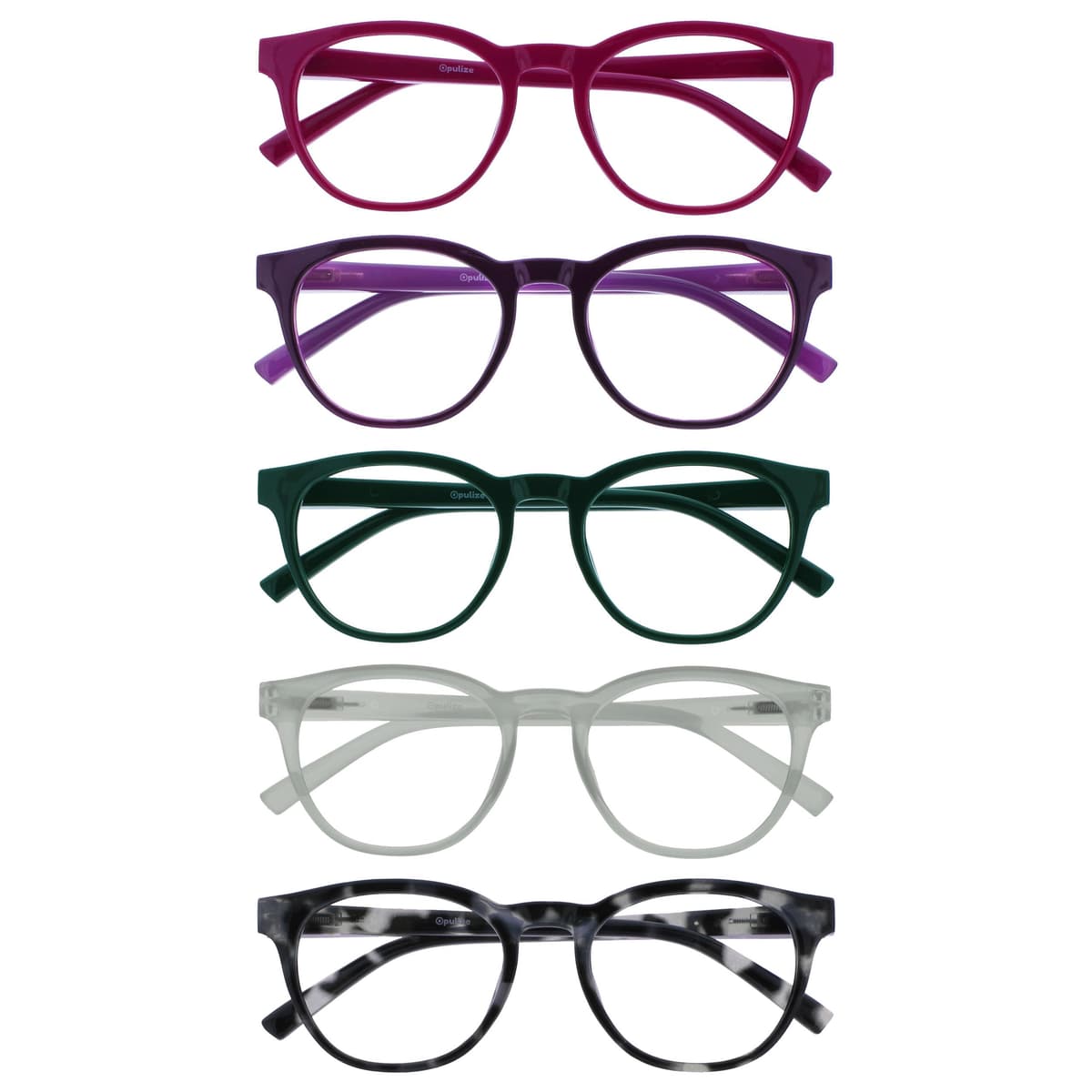OPULIZE Blu Gafas con Bloqueo de Luz Azul Montura Redonda Azul Bisagras de Muelle Mejoran el Sueño Ordenador Gaming Antirreflejante Hombre Mujer B5-3 +0.00 — view 9