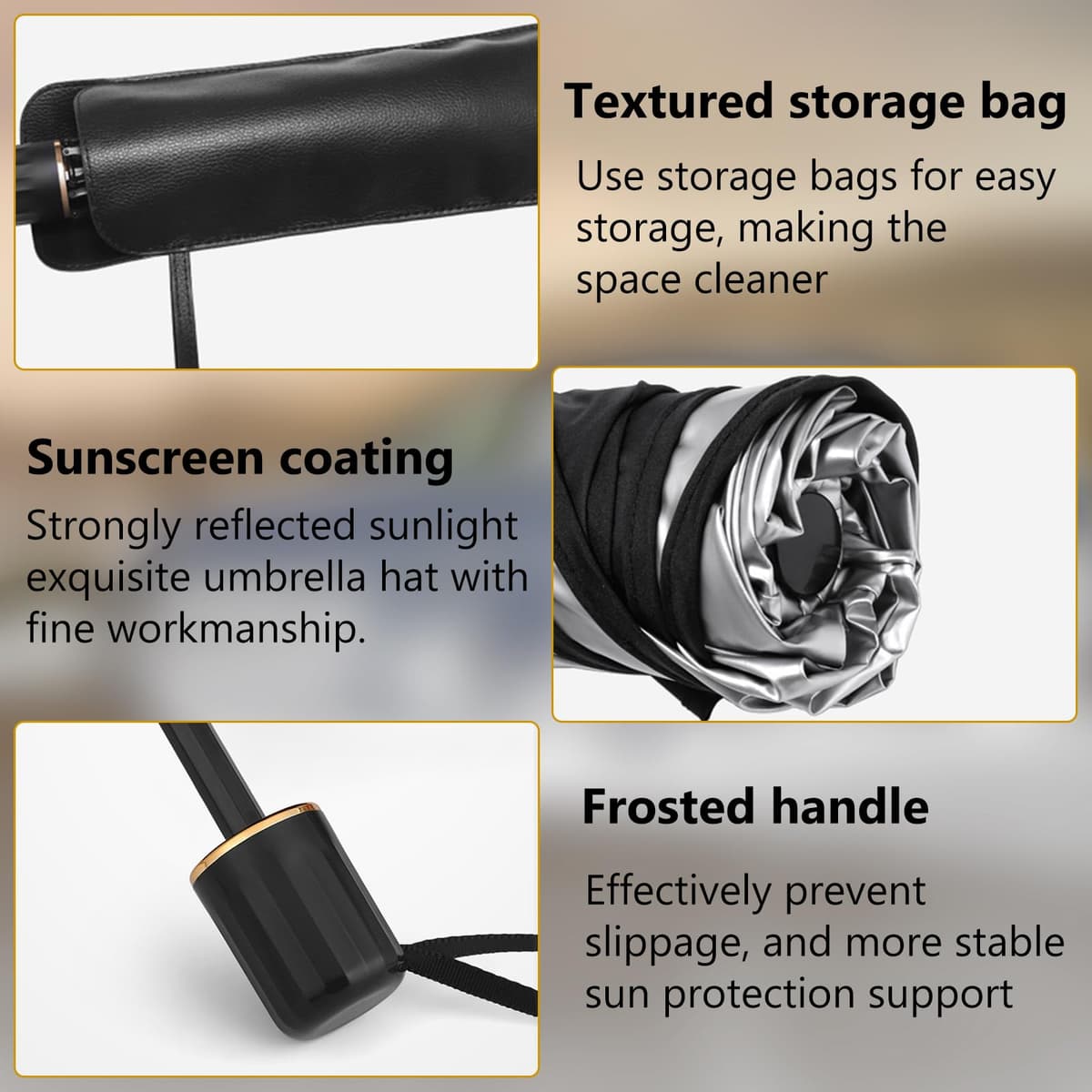 Car Windshield Sun Shade Umbrella, Foldable Windscreen Sunshade 360° Rotatable & Bendable, UV Protection Front Window Sunshade for Cars SUV Truck (140 x 79 cm) — view 3