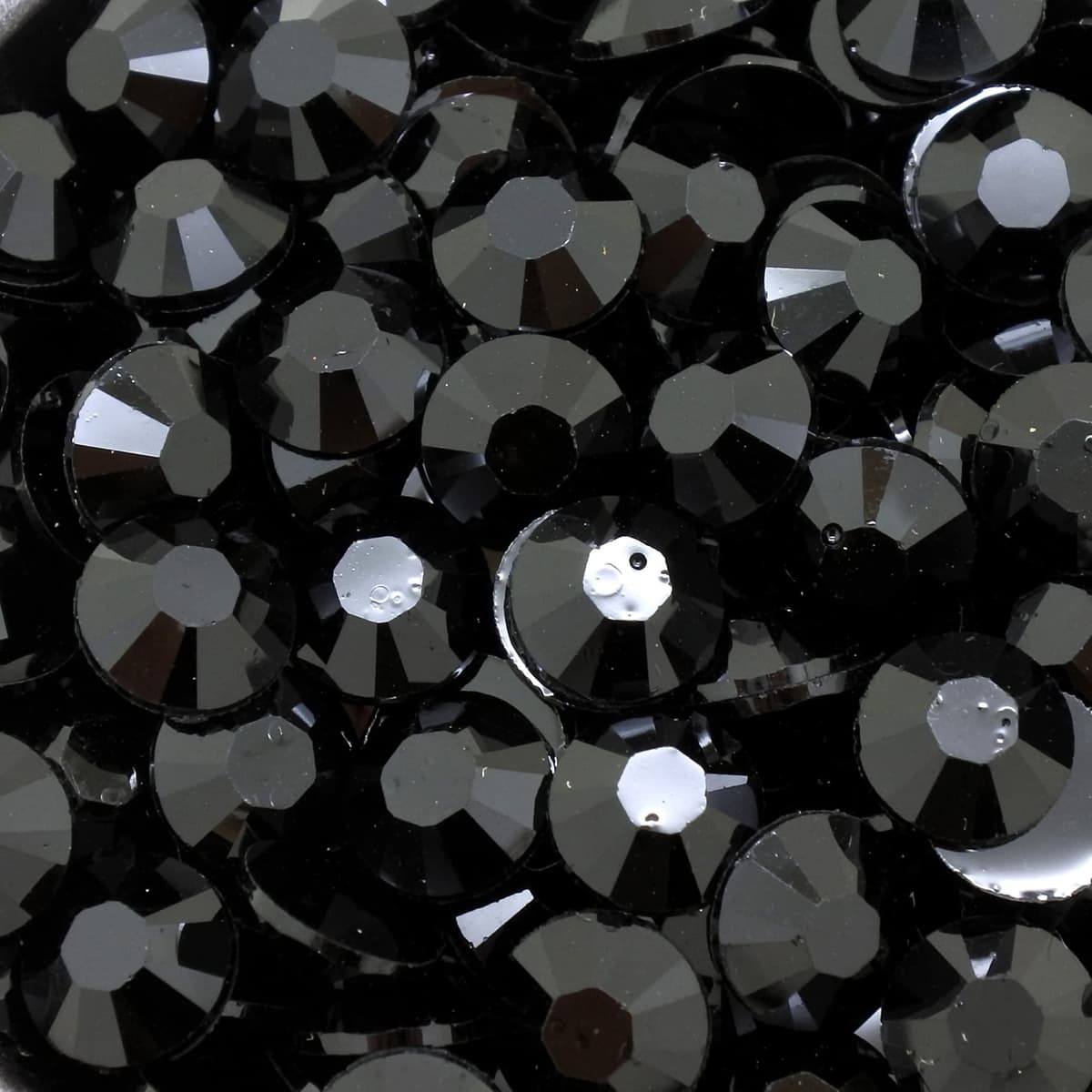 Little Snow Direct® Pack of 1000 Resin Crystal Flat Back Rhinestones Diamante Gems Nail Art & Crafts (Black, 4mm)