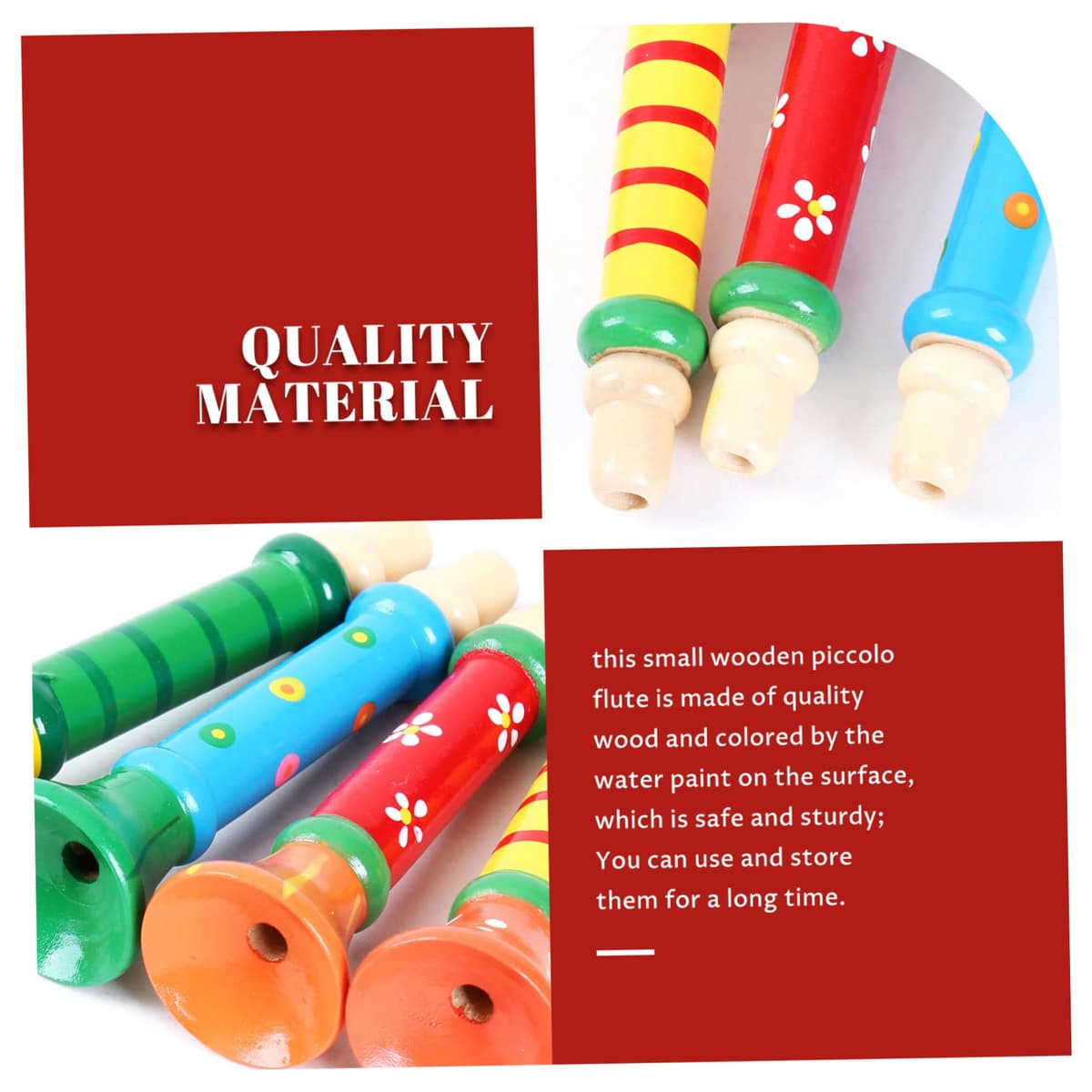 Trompeta de juguete 2 piezas pequeña de madera linda y segura trompeta para niños pequeños juego de simulación divertidos instrumentos musicales para niños de 1 a 3 años, color aleatorio, latón de vi — view 5