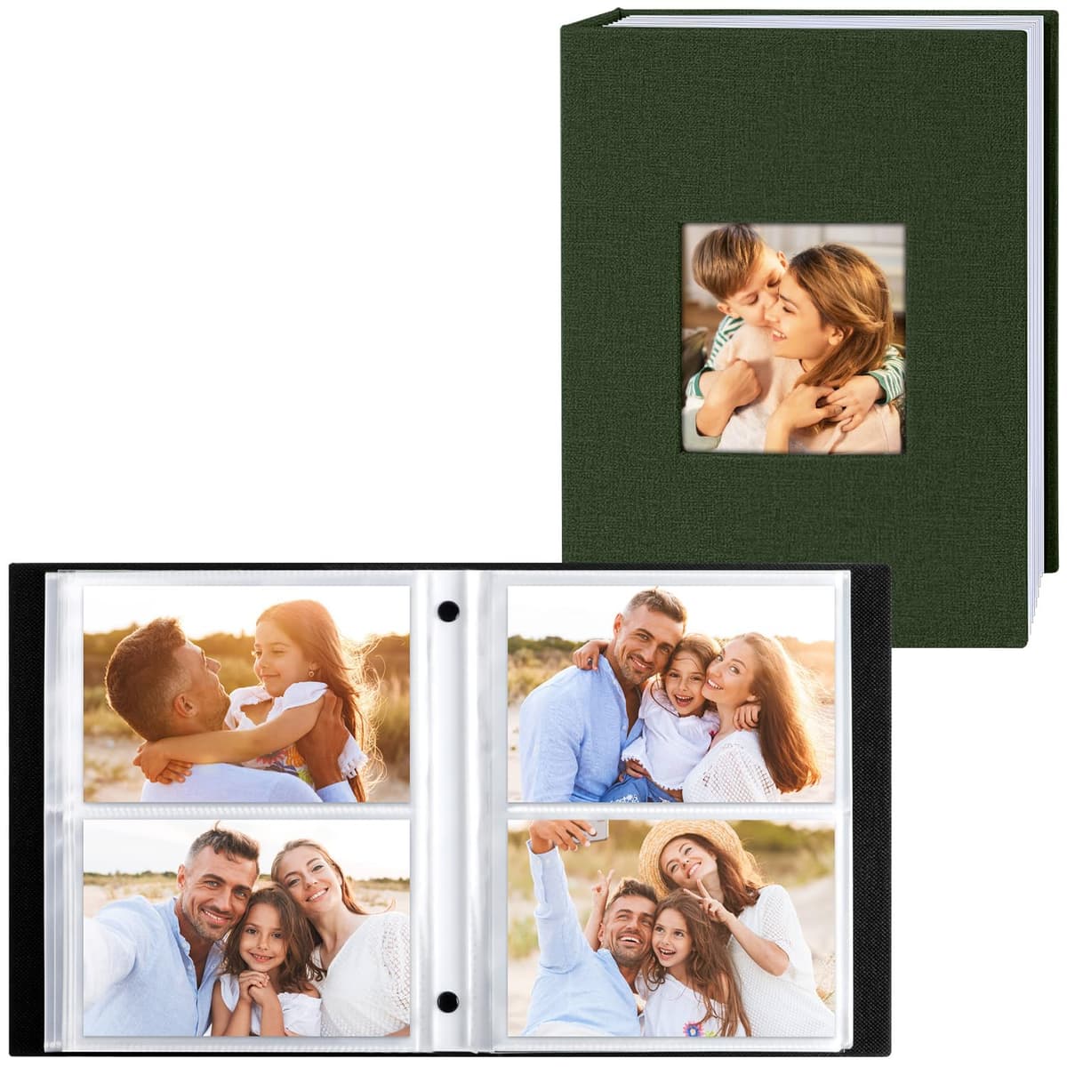 Lanpn Album de Fotos 10x15 300, Grande Lino Album para Photos Bolsillos Horizontal Beige — view 23