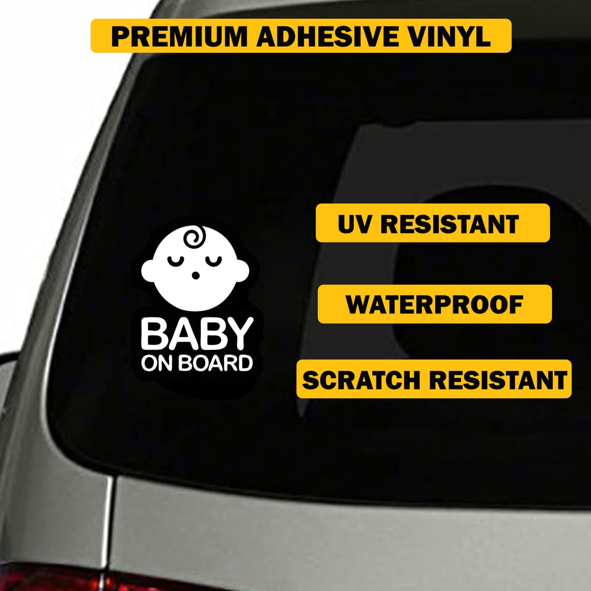 TOTOMO # ALI-020 Etiqueta adhesiva de bebé a bordo Signo de aviso de seguridad para autoventa - Seeling Baby Boy — view 3