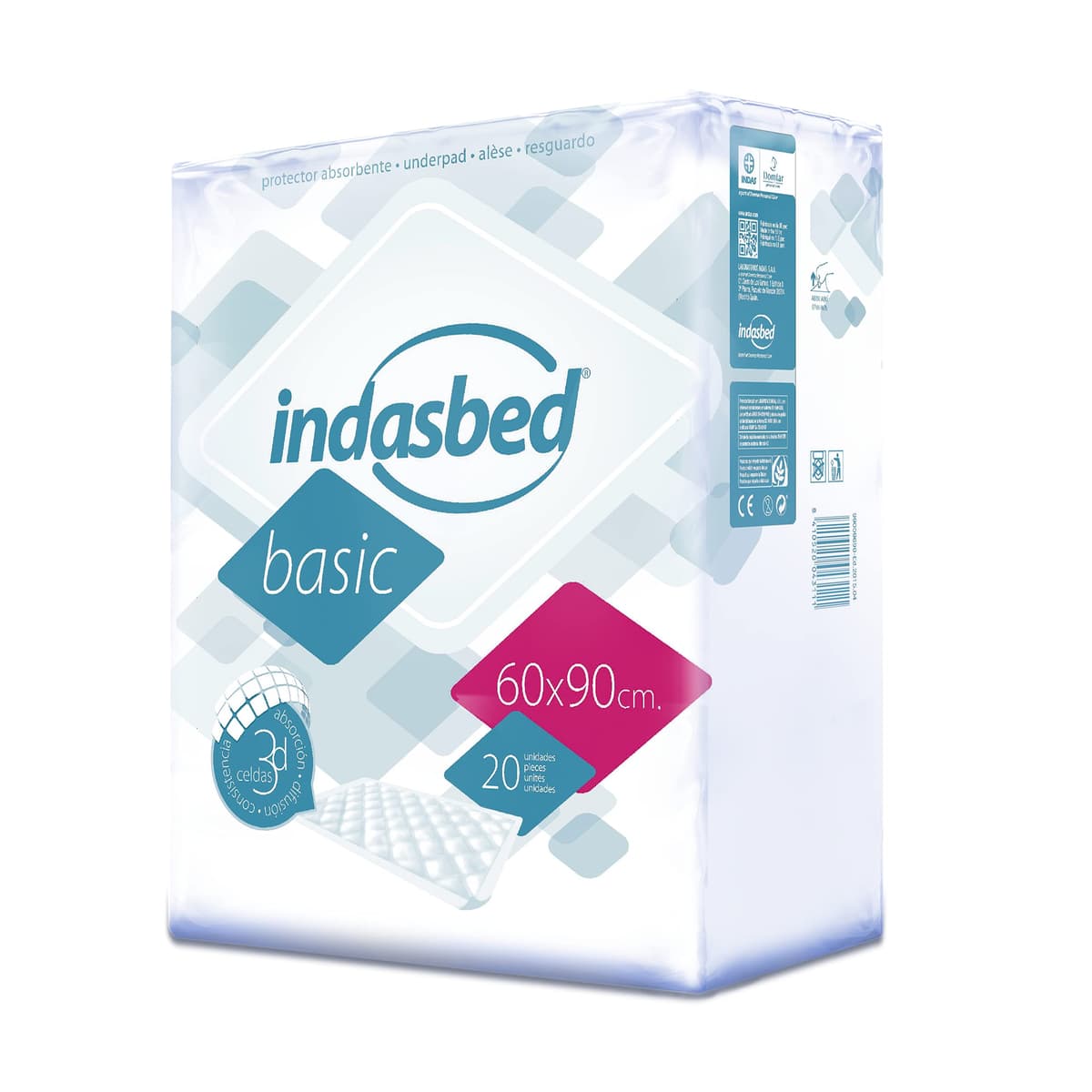 Indasbed Basic Protector Cama, 60 x 90 cm - Color Blanco, 20 Unidades (Paquete de 1) (El embalaje puede variar ) — view 3