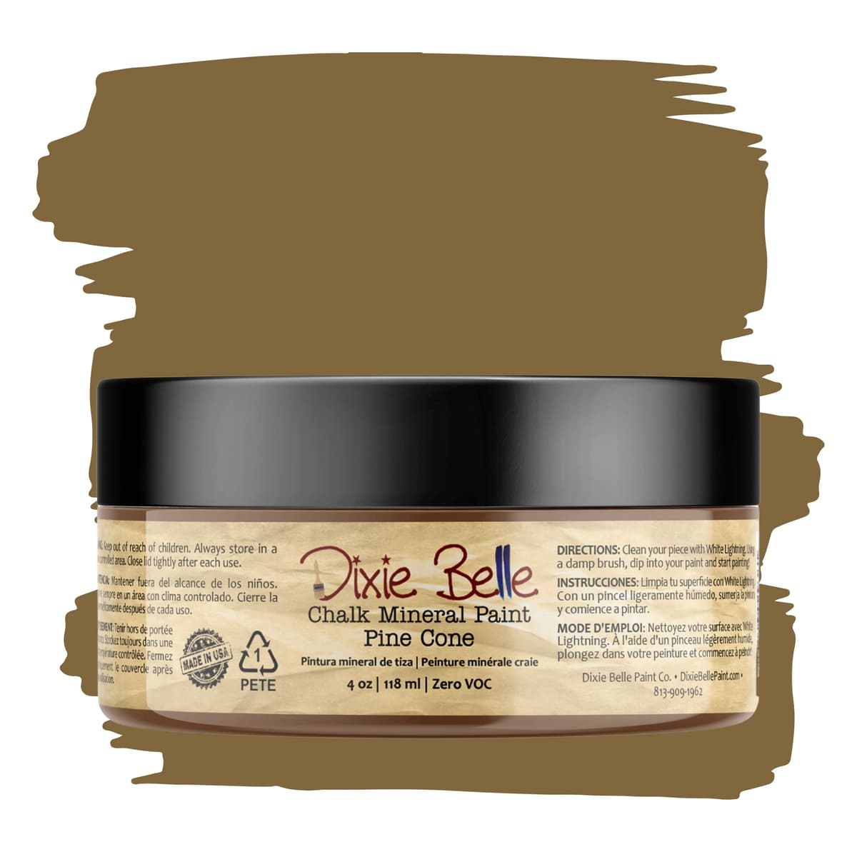 Dixie Belle Paint Company Chalk Finish Furniture Paint - Caviar (32oz) - Matte Black Chic Chalk Mineral DIY Furniture Paint — view 235