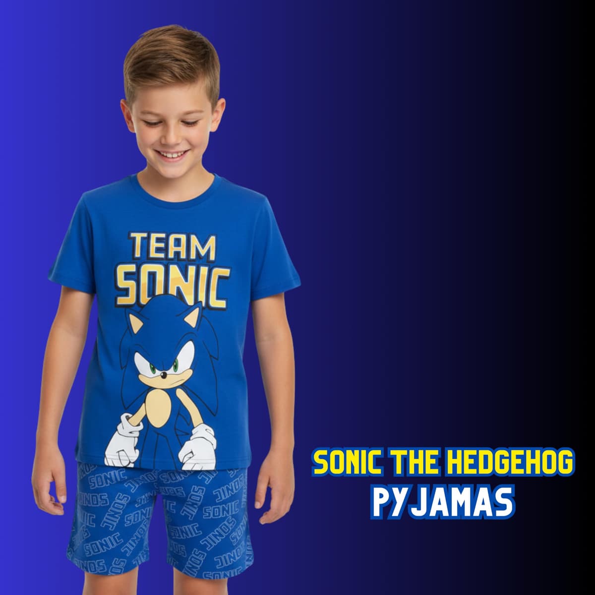 Sonic The Hedgehog Pijamas para Niño, Algodon Suave Camiseta Manga Corta y Pantalon Corto, Tallas 4 a 10 Años — view 3