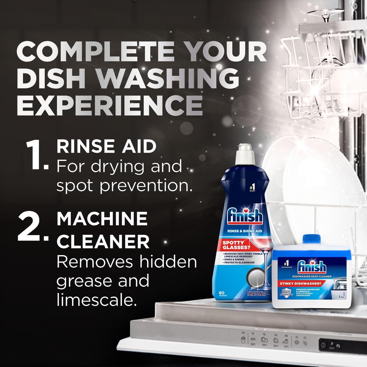 Finish Dishwasher Tablet, Ultimate Infinity Shine, 100 Tablets, Lemon Sparkle, Clean & Shine Detergent Tabs, Tough on Grease Stains, Effective for Short Eco Cycle — view 6