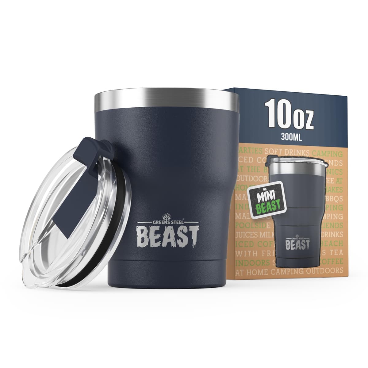Greens Steel Beast Tumbler – 550 ml (20 oz), Coral | Vaso de acero inoxidable reutilizable con aislamiento al vacío | con 2 pajitas y cepillo de limpieza | Termo de viaje de doble pared — view 69