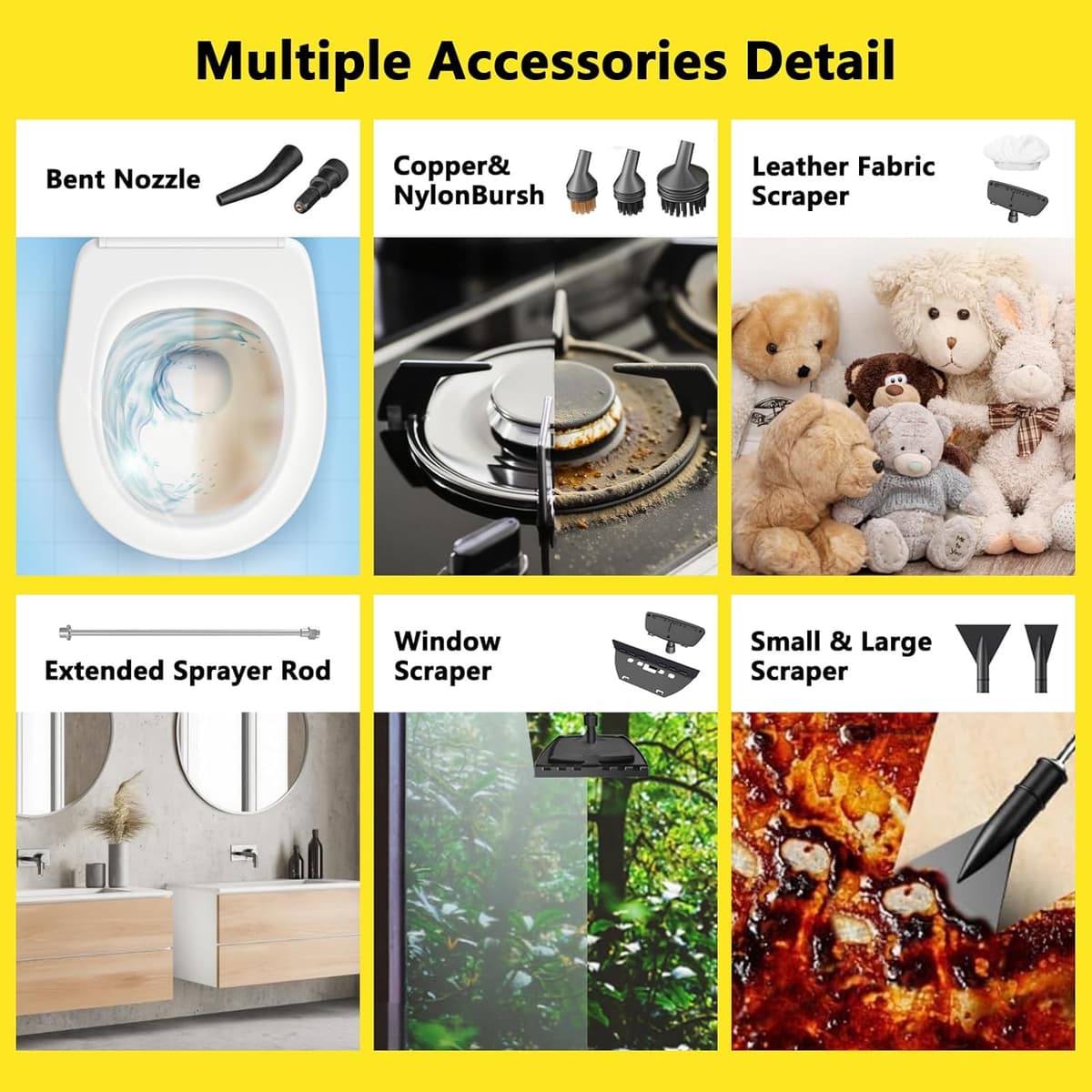 3 Level Adjustable Pressurized Handheld Steam Cleaner for Home — view 5