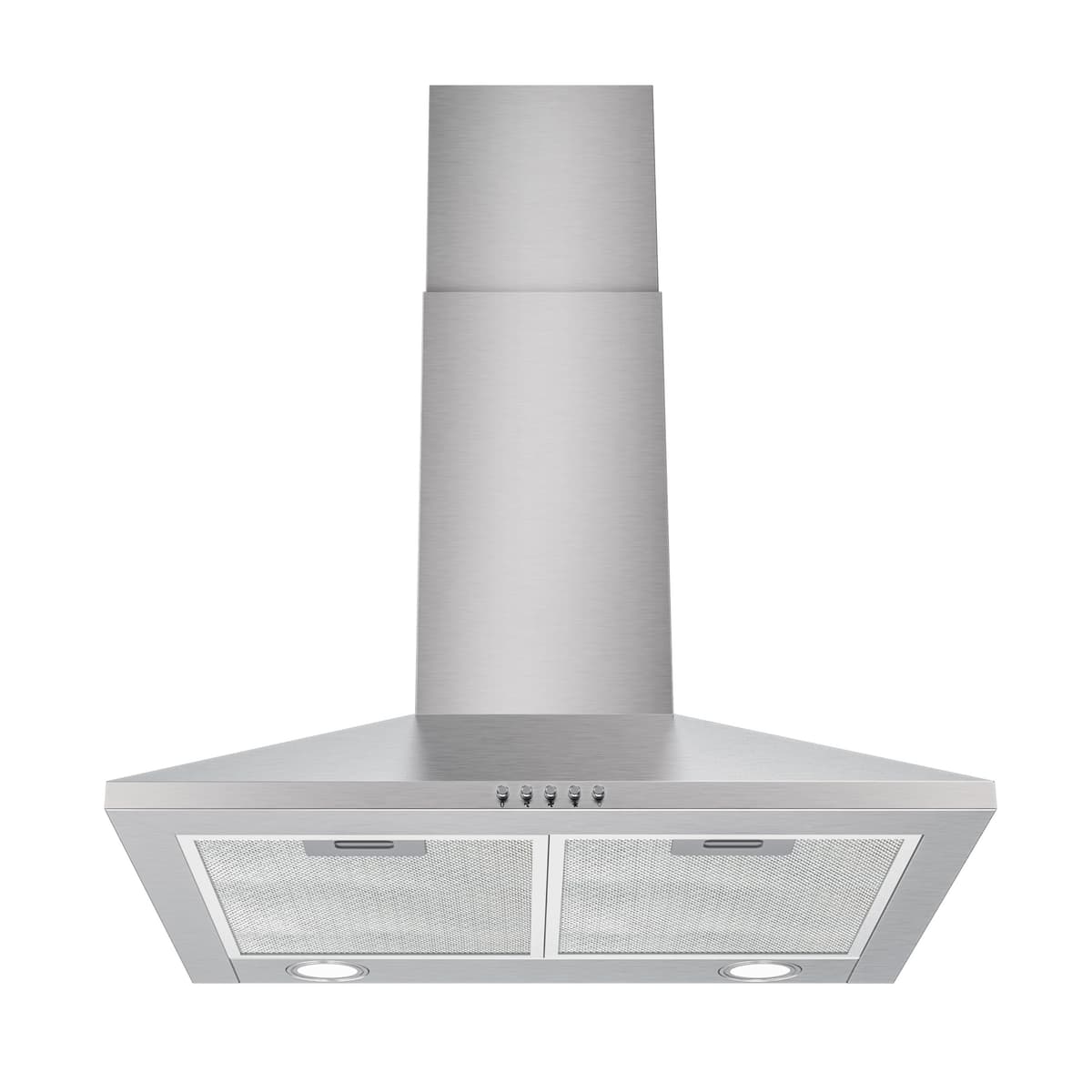 FIREGAS 60 cm Chimney Cooker Hood with Brushless Motor,Stainless Steel Extractor Hood with LED and Recirculating & Ducting System Wall Mounted Range Hood with Recirculating Carbon Filter