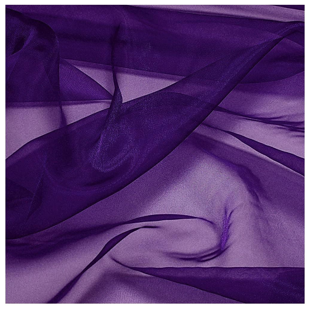MDS Pack of 5 Yard Sheer Organza Fabric for Wedding Party Home Event Banquet Decorations, Backdrop Curtain Craft Dress Sewing Fashion DIY Crystal Organza Tulle Fabric Bolt 44” Wide - Purple — view 4