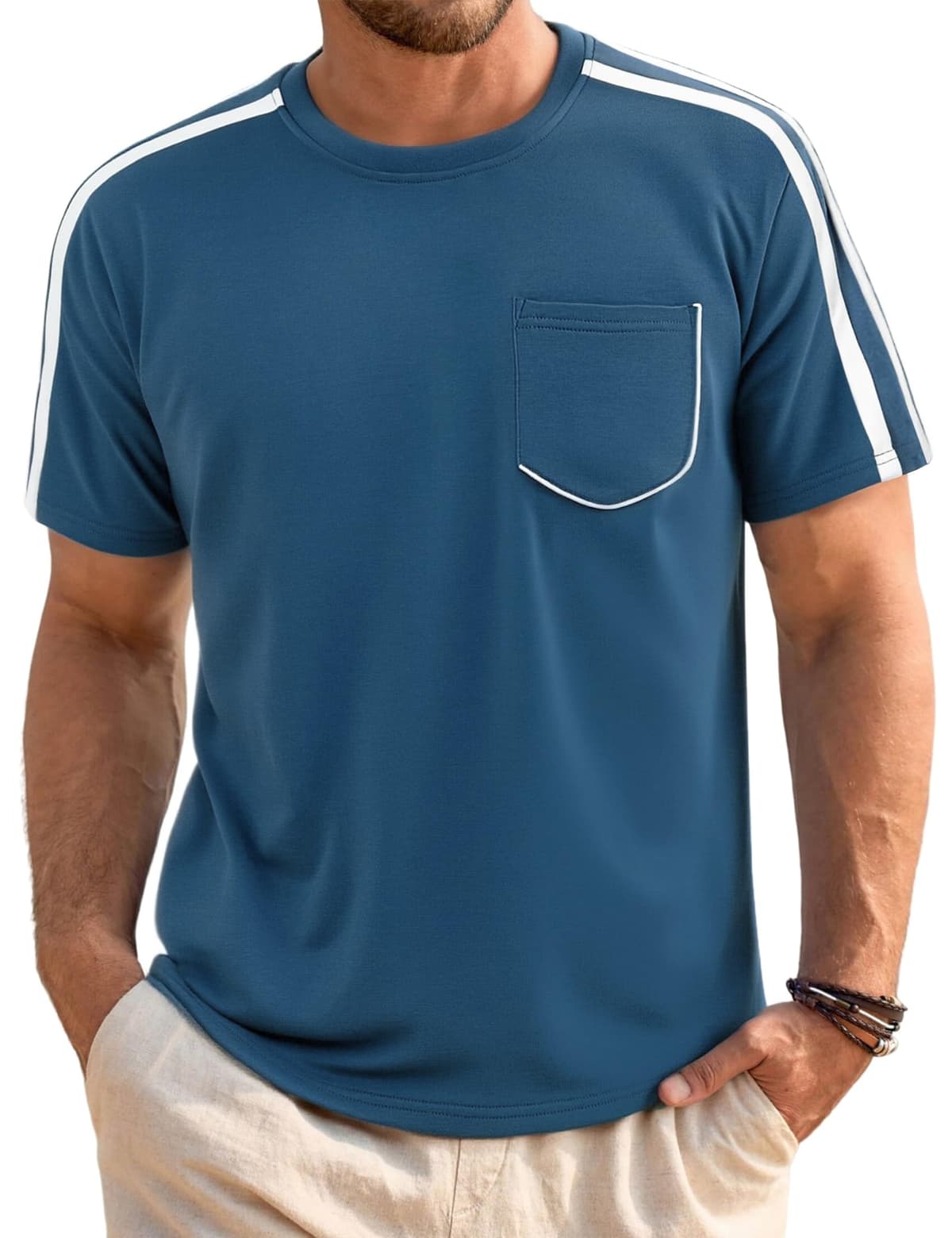 Camiseta de algodón para hombre, cuello redondo, manga corta, informal, verano, tops de corte regular, suave, transpirable, fácil de limpiar, para el tiempo libre y el día a día, S-3XL
