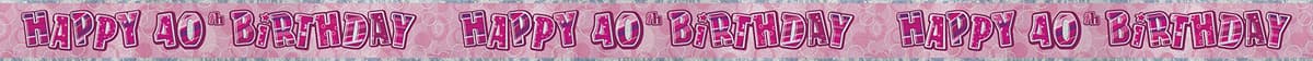 Unique Party 92068 - 9ft Foil Glitz Pink Happy 80th Birthday Banner — view 27