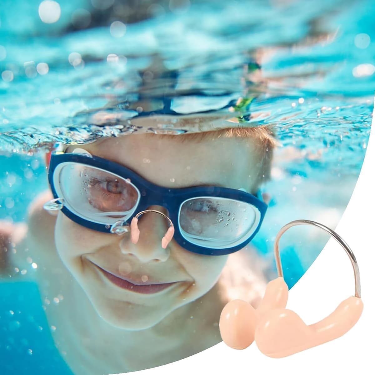Pinza de Nariz de Natación,6 PCS Tapones de Nariz de Silicona para Adultos,Protectores Nasales Impermeables para Entrenamientos de Natación,Competiciones en Piscina y Deportes Acuáticos — view 2