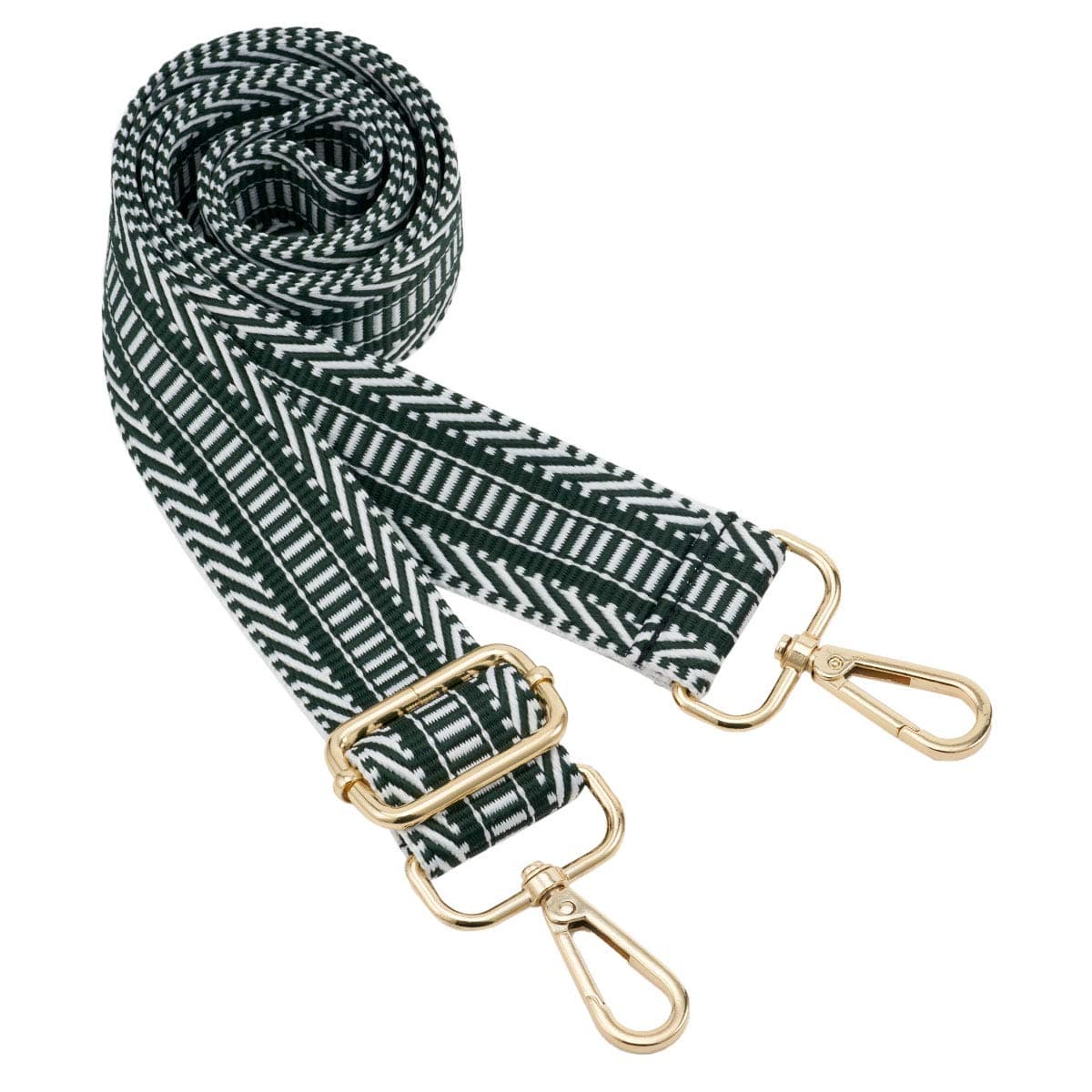 ZOOEASS Wide Shoulder Strap, Guitar Style Adjustable Purse Strap with Gold Buckle Replacement Woven Crossbody Straps for Handbags((3.8CM) Shining Black) — view 19