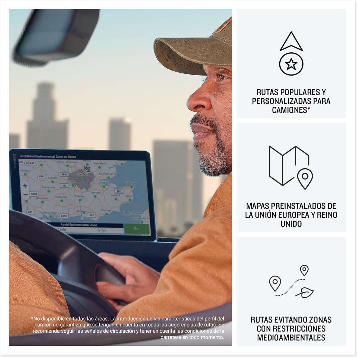 Garmin dēzl LGV820, GPS para camión con Pantalla Brillante de 8'', Información de tráfico en Tiempo Real, Voz y Asistencia al Conductor, Rutas Personalizadas, Mapas de EU, Alertas meteorológicas — view 3