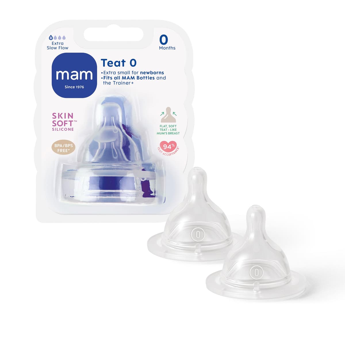 MAM Teats Size 3 | 2 Pack | Fast Flow | Suitable from 4+ Months | Fits All MAM Bottles | Made from SkinSoft Silicone | Baby Accessories — view 14